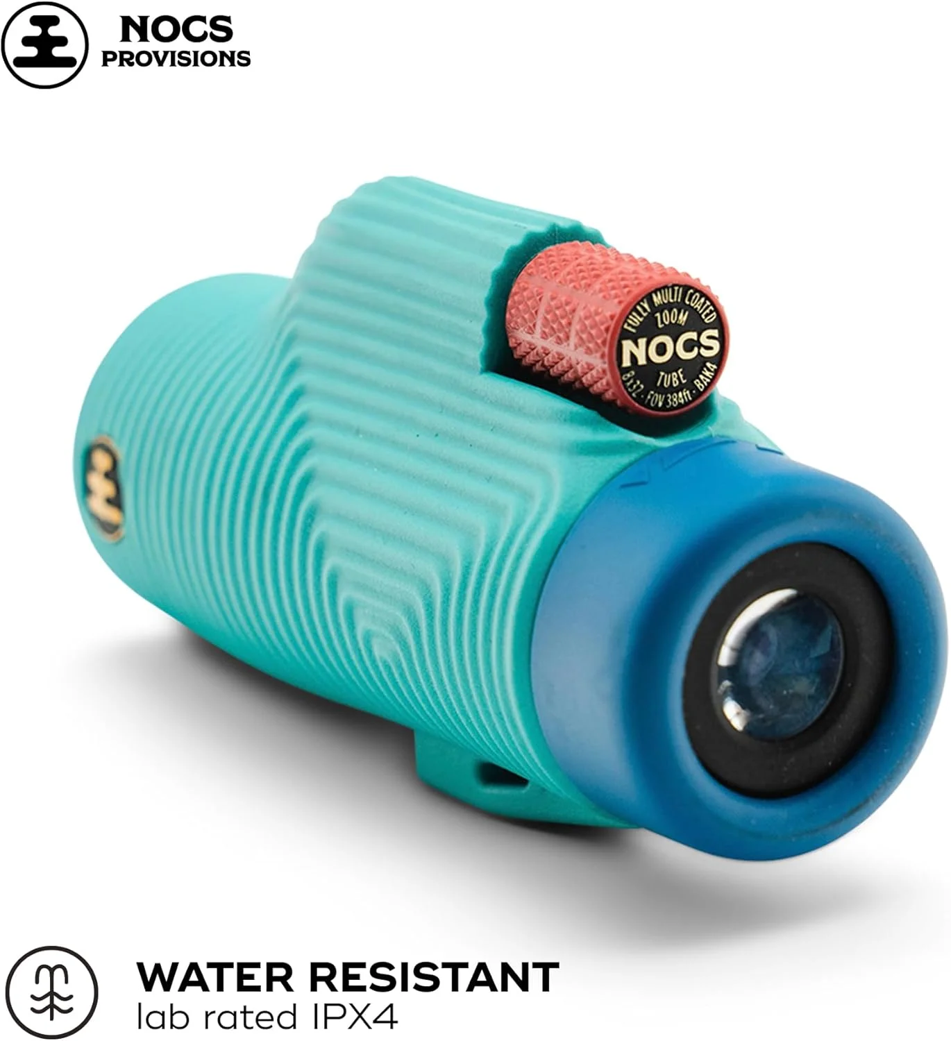 تک چشمی Nocs Provisions Zoom Tube 8x32، تلسکوپ با بزرگنمایی 8 برابر، منشور Bak4، میدان دید گسترده برای تماشای پرندگان، کوله گردی و تماشای حیات وحش - آبی تاهیتی