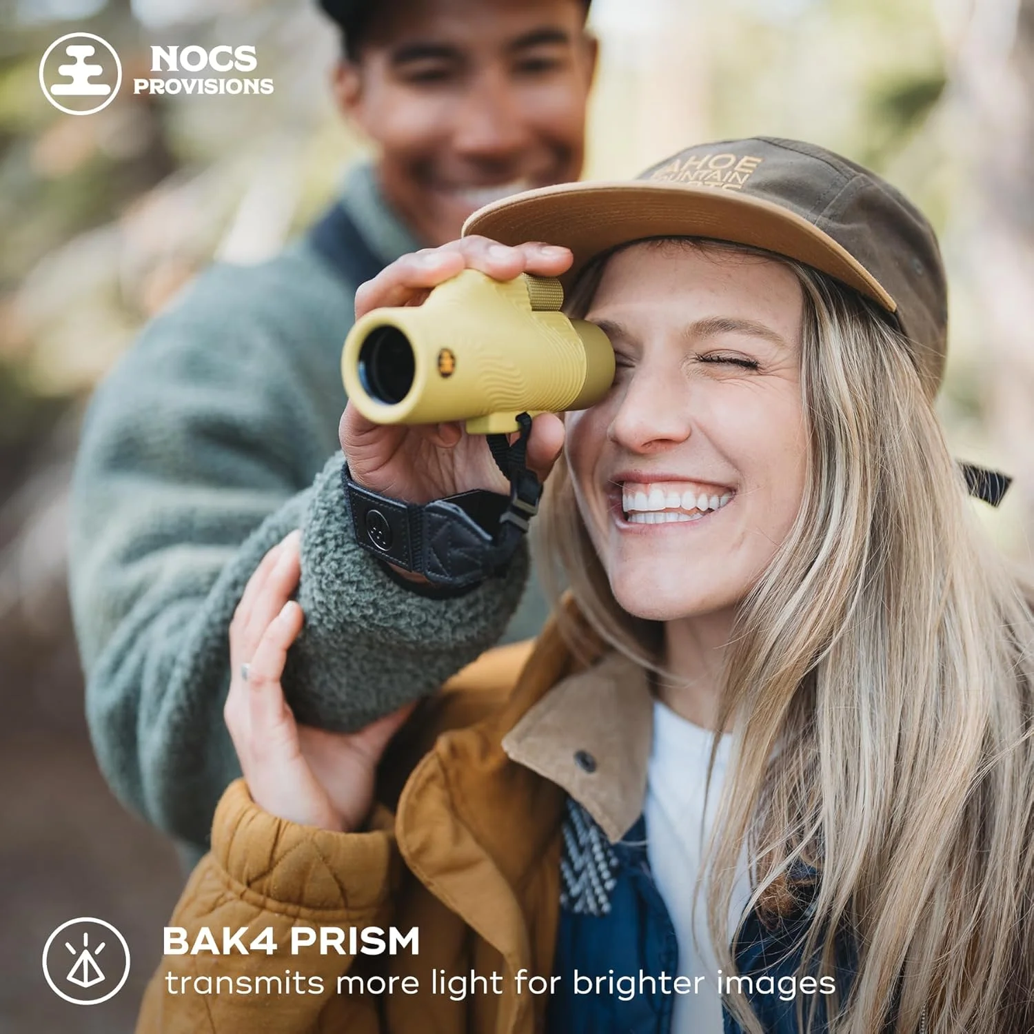 تک چشمی ضدآب Nocs Provisions Field Tube 8x32، تلسکوپ با بزرگنمایی 8 برابر، منشور Bak4، میدان دید گسترده برای تماشای پرندگان، کوله گردی و تماشای حیات وحش - زرد