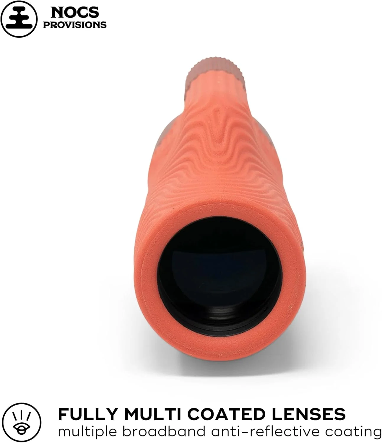 تک چشمی ضدآب Nocs Provisions Field Tube 8x32، تلسکوپ با بزرگنمایی 8 برابر، منشور Bak4، میدان دید گسترده برای تماشای پرندگان، کوله گردی و تماشای حیات وحش - قرمز مرجانی