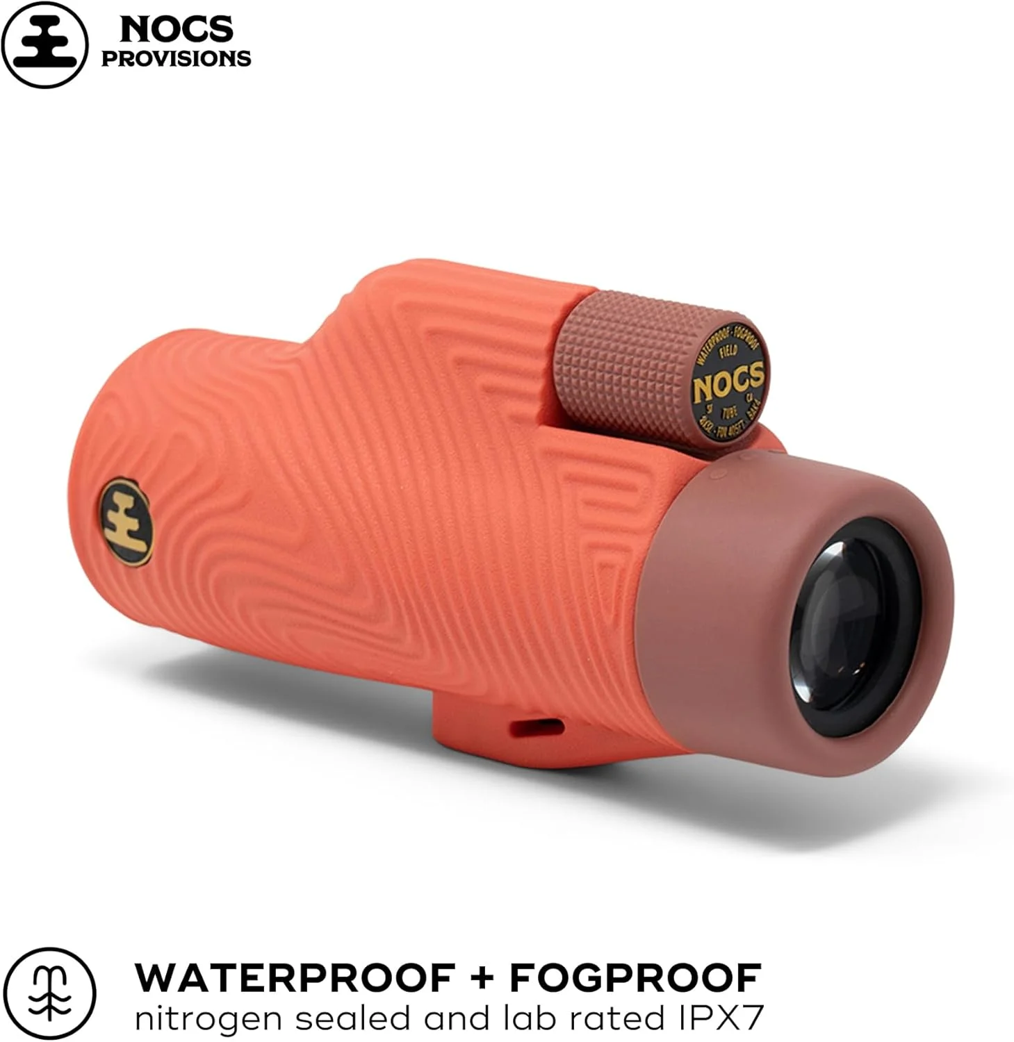 تک چشمی ضدآب Nocs Provisions Field Tube 8x32، تلسکوپ با بزرگنمایی 8 برابر، منشور Bak4، میدان دید گسترده برای تماشای پرندگان، کوله گردی و تماشای حیات وحش - قرمز مرجانی