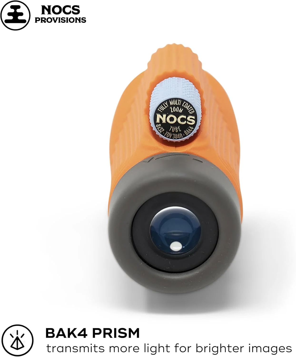 تک چشمی Nocs Provisions Zoom Tube 8x32، تلسکوپ با بزرگنمایی 8 برابر، منشور Bak4، میدان دید گسترده برای تماشای پرندگان، کوله گردی و تماشای حیات وحش - نارنجی بین المللی