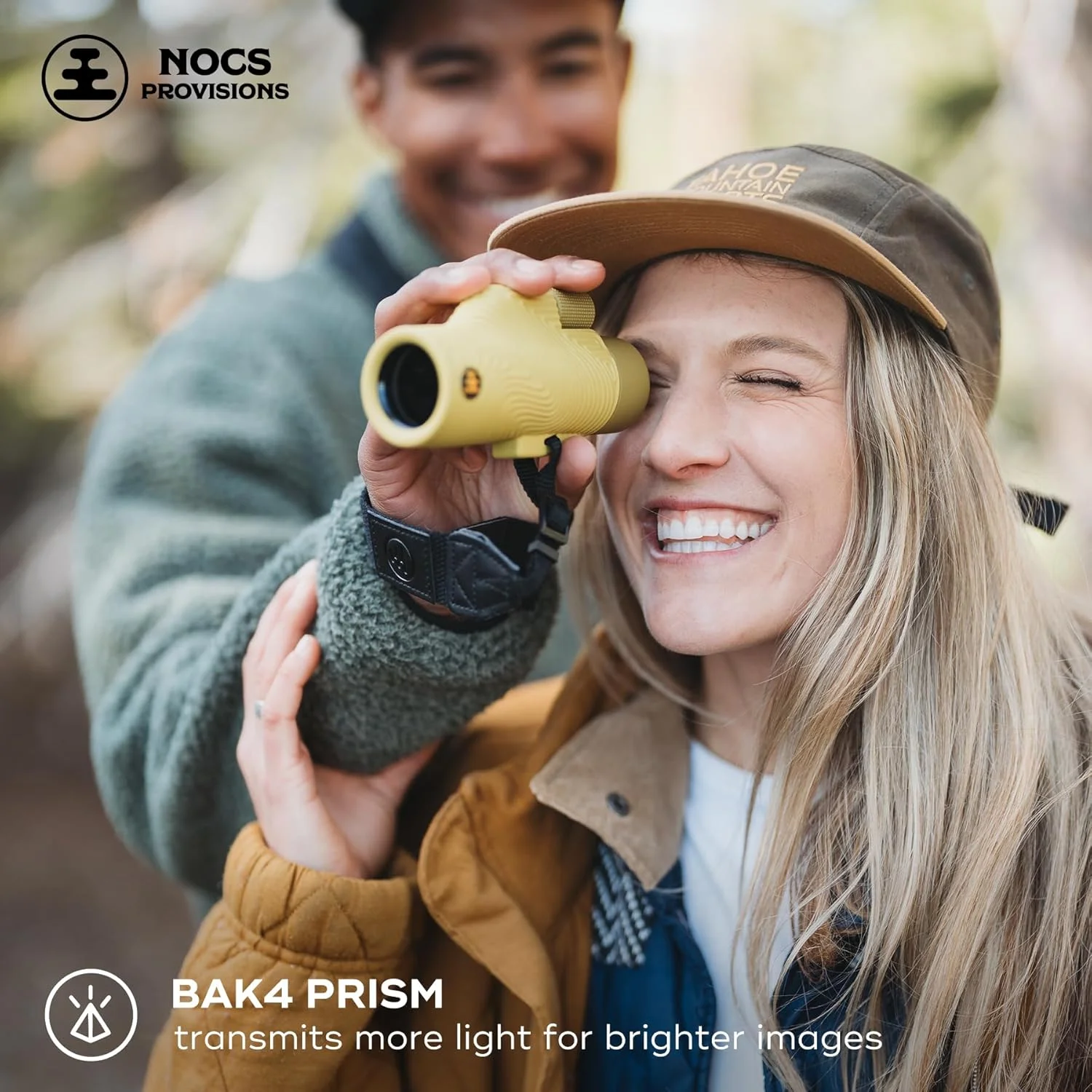 تک چشمی ضدآب Nocs Provisions Field Tube 8x32، تلسکوپ با بزرگنمایی 8 برابر، منشور Bak4، میدان دید گسترده برای تماشای پرندگان، کوله گردی و تماشای حیات وحش - مشکی ویرانی