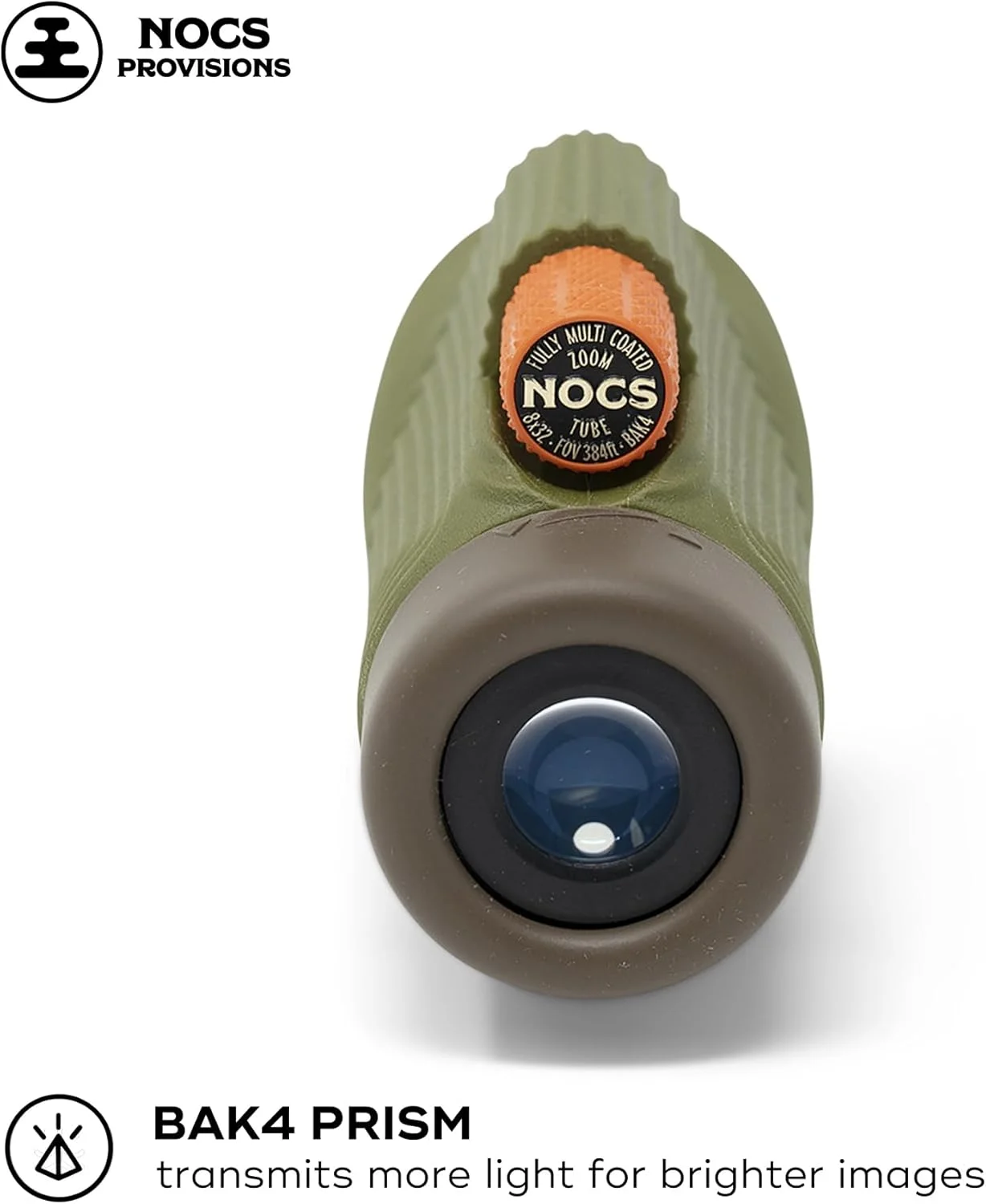 تک چشمی Nocs Provisions Zoom Tube 8x32، تلسکوپ با بزرگنمایی 8 برابر، منشور Bak4، میدان دید گسترده برای تماشای پرندگان، کوله گردی و تماشای حیات وحش - Juniper Green II