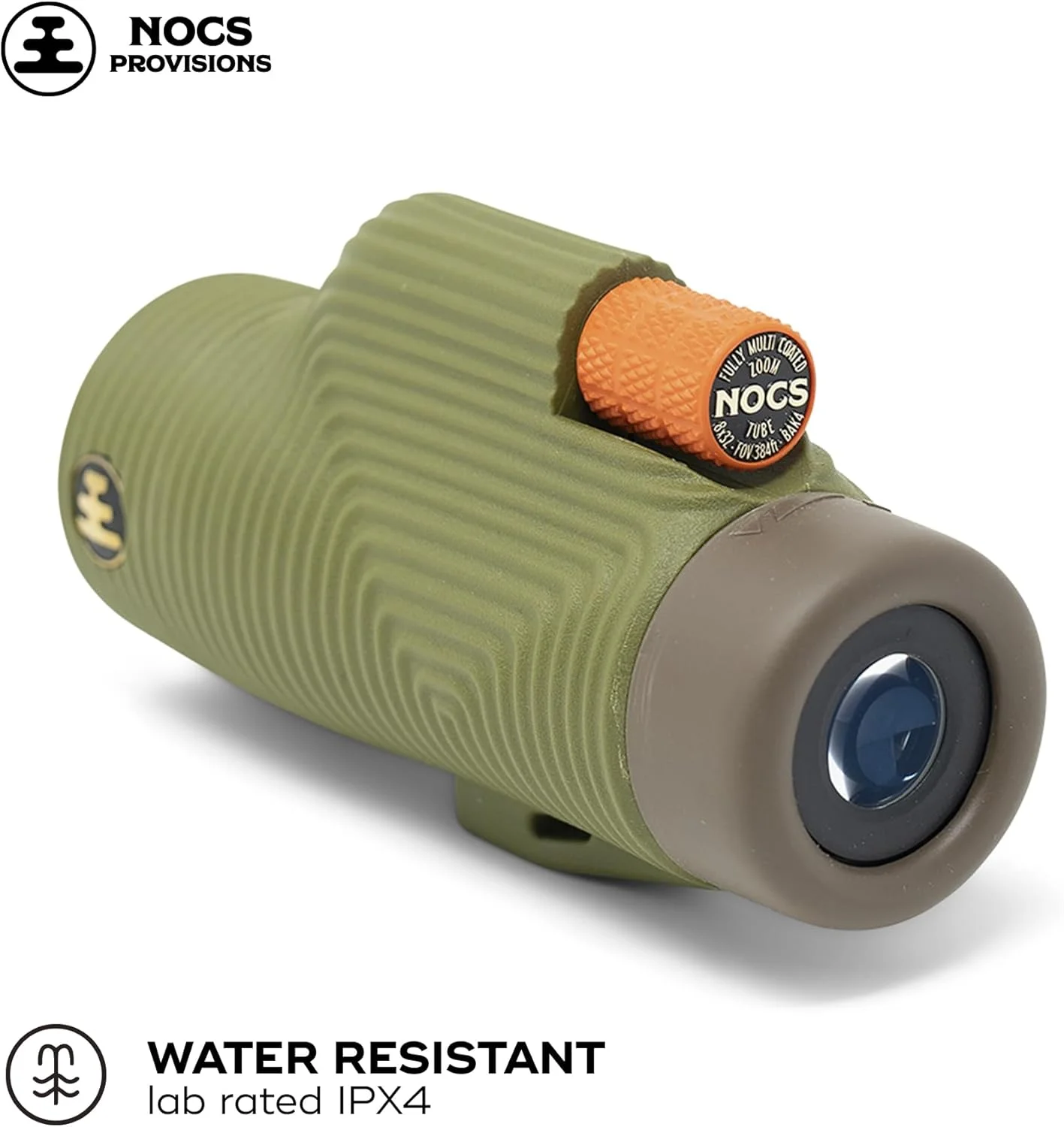 تک چشمی Nocs Provisions Zoom Tube 8x32، تلسکوپ با بزرگنمایی 8 برابر، منشور Bak4، میدان دید گسترده برای تماشای پرندگان، کوله گردی و تماشای حیات وحش - Juniper Green II