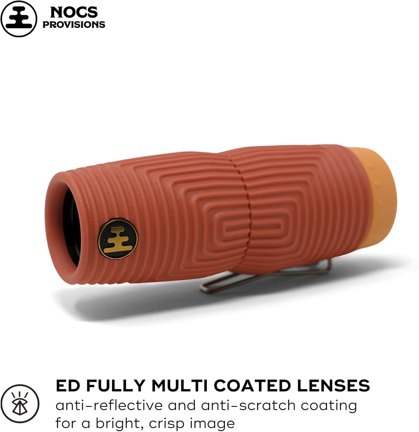 تک چشمی ضدآب Nocs Provisions Zero Tube 10x25 ED Glass - مقاوم، ضد ضربه و ضد مه برای بزرگسالان و کودکان، مناسب برای تماشای پرندگان، شکار و مسافرت - قرمز آف-پیست