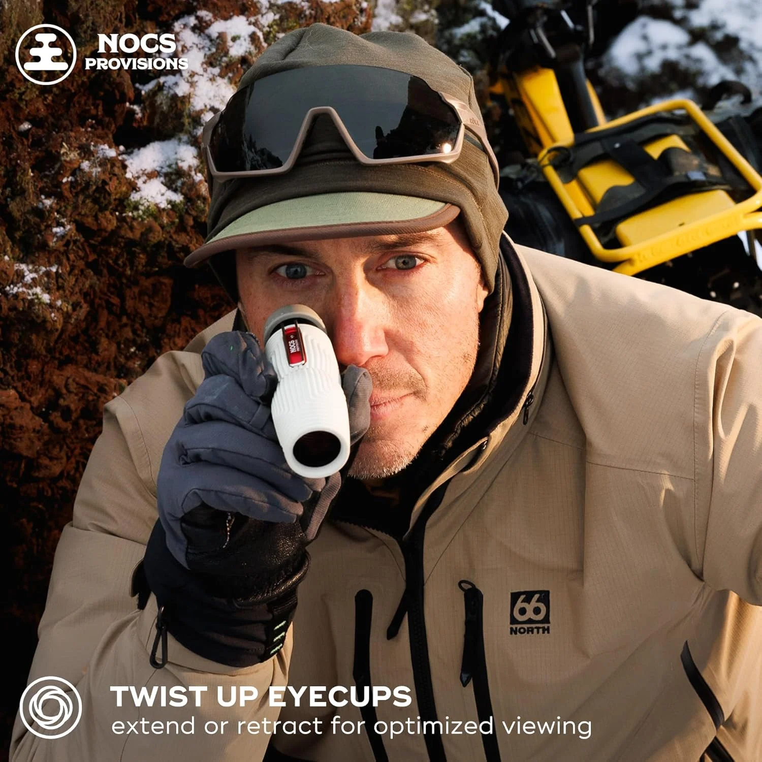 تک چشمی ضدآب Nocs Provisions Zero Tube 10x25 ED Glass - مقاوم، ضد ضربه و ضد مه برای بزرگسالان و کودکان، مناسب برای تماشای پرندگان، شکار و مسافرت - قرمز آف-پیست