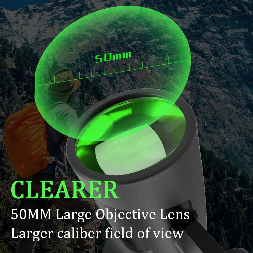 تلسکوپ تک چشمی زوم دار 10-30X50، ضد آب، قابل حمل، منشور BAK-4، لنز FMC، قدرت بالا، دید واضح در نور کم، به همراه آداپتور و سه پایه مقاوم برای شکار، پیاده روی، کمپینگ، هدیه برای آقایان