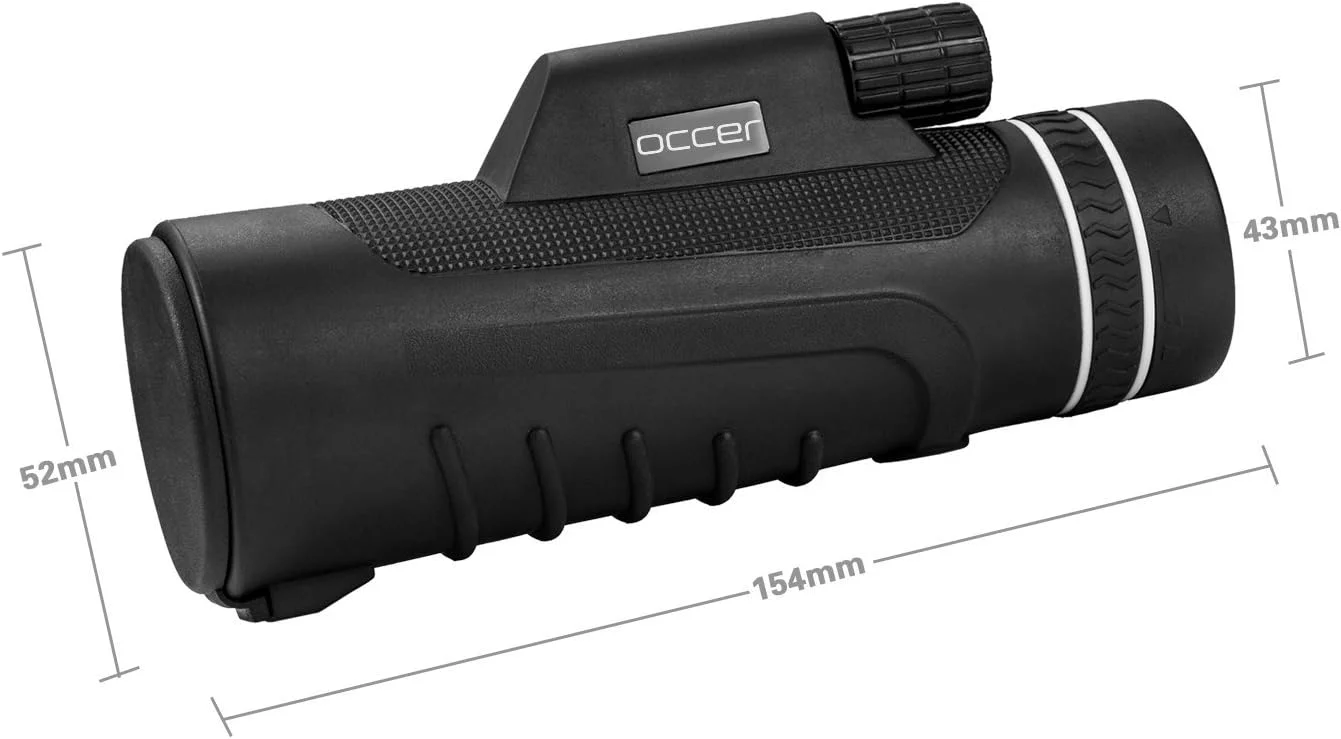 تلسکوپ تک چشمی قدرتمند 10X42 Occer با وضوح بالا و فوکوس دوگانه، تلسکوپ تک چشمی فشرده با لنز زوم چند لایه Bak4، دید در شب کم برای شکار، تماشای پرندگان، کمپینگ و ورزش های فضای باز