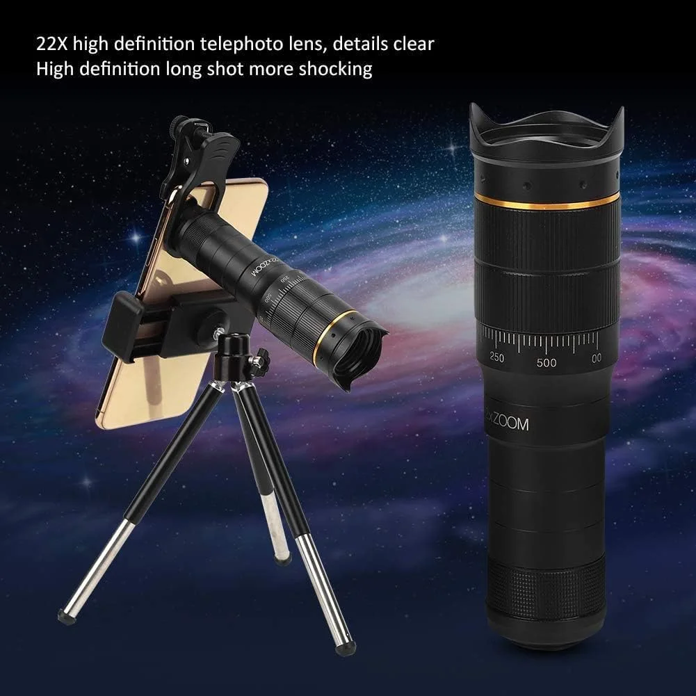 تلسکوپ تک چشمی برای تلفن های هوشمند بزرگنمایی 22 برابر HD BAK4 منشور تک چشمی با گیره تلفن همراه، سه پایه رومیزی و کیف تلفن همراه تلسکوپ تک چشمی برای تلفن های هوشمند بزرگنمایی 22 برابر HD BAK4 منشور تک چشمی با گیره تلفن همراه، سه پایه رومیزی و کیف تلفن همراه
