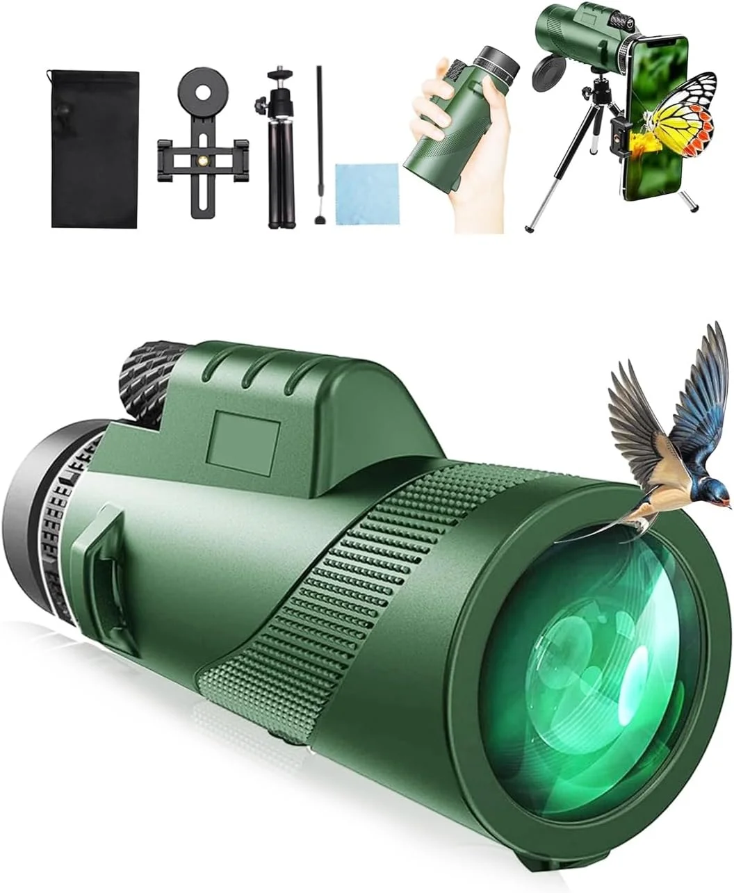 تلسکوپ تک چشمی HD برای بزرگسالان، تک چشمی تلفن هوشمند با قدرت بالا با منشور BAK-4 و لنز FMC برای ماجراجویی در فضای باز