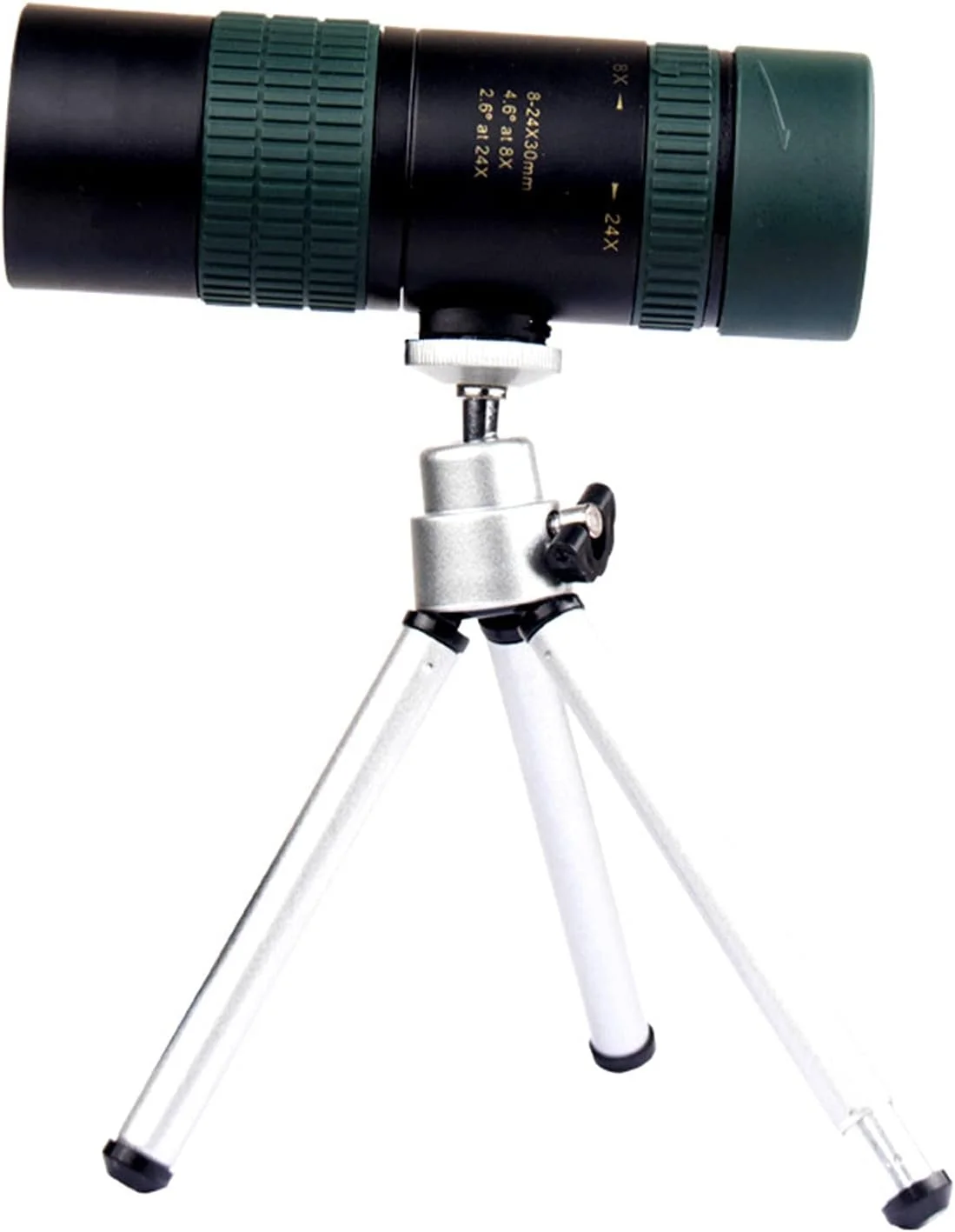 تلسکوپ مونوکولار 24×30 HD، تلسکوپ قابل حمل ضد آب با گیره تلفن و سه پایه، با قابلیت تنظیم آسان فوکوس، مناسب برای سفر، کنسرت و فعالیت های فضای باز