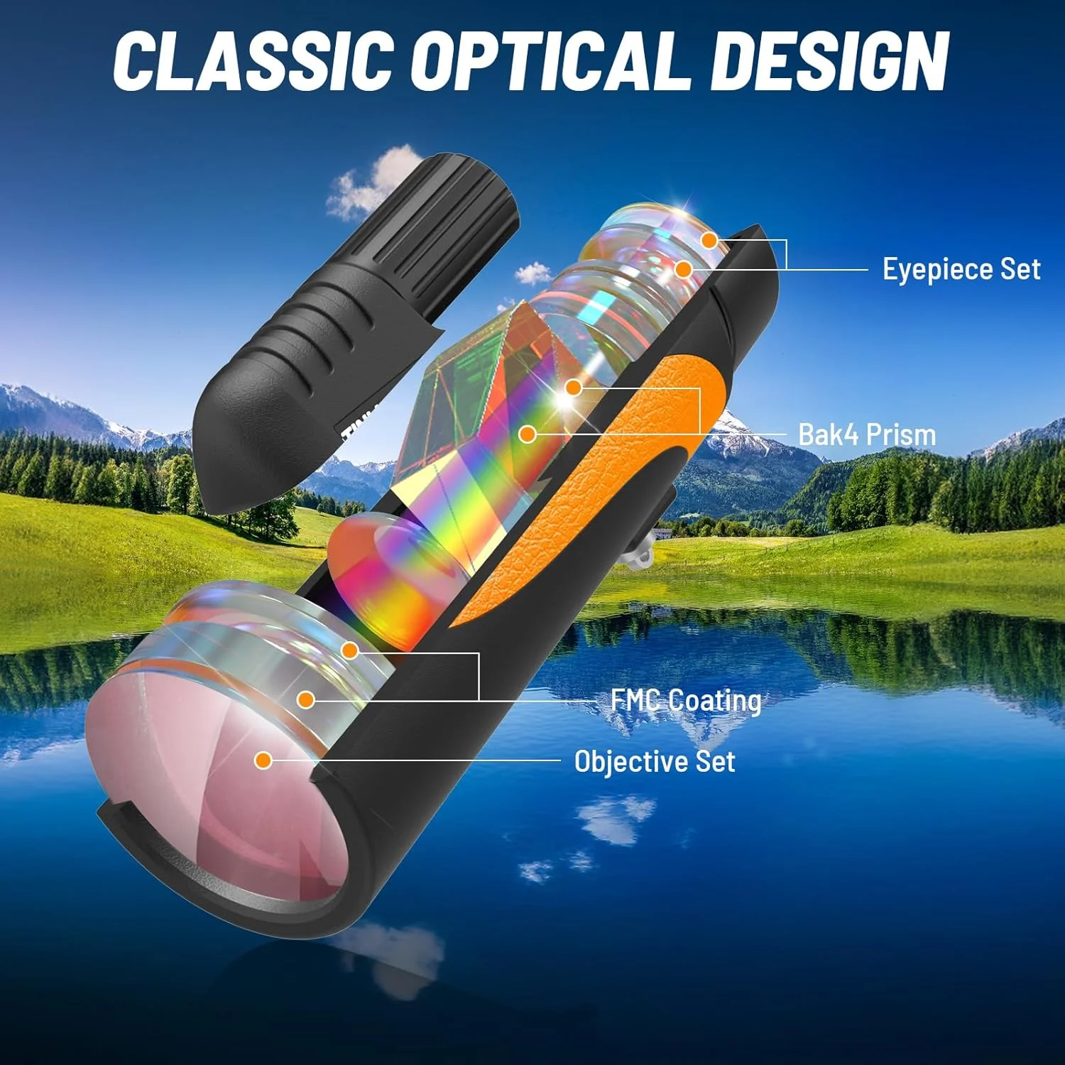 تلسکوپ تک چشمی، تک چشمی برای بزرگسالان با قدرت بالا با منشور BAK-4، لنز FMC، زاویه دید باز 8 درجه، محدوده تک چشمی HD 16x56 برای تماشای ستارگان، تماشای پرندگان با نگهدارنده تلفن و سه پایه (نارنجی) تلسکوپ تک چشمی، تک چشمی برای بزرگسالان با قدرت بالا با منشور BAK-4، لنز FMC، زاویه دید باز 8 درجه، محدوده تک چشمی HD 16x56 برای تماشای ستارگان، تماشای پرندگان با نگهدارنده تلفن و سه پایه (نارنجی)