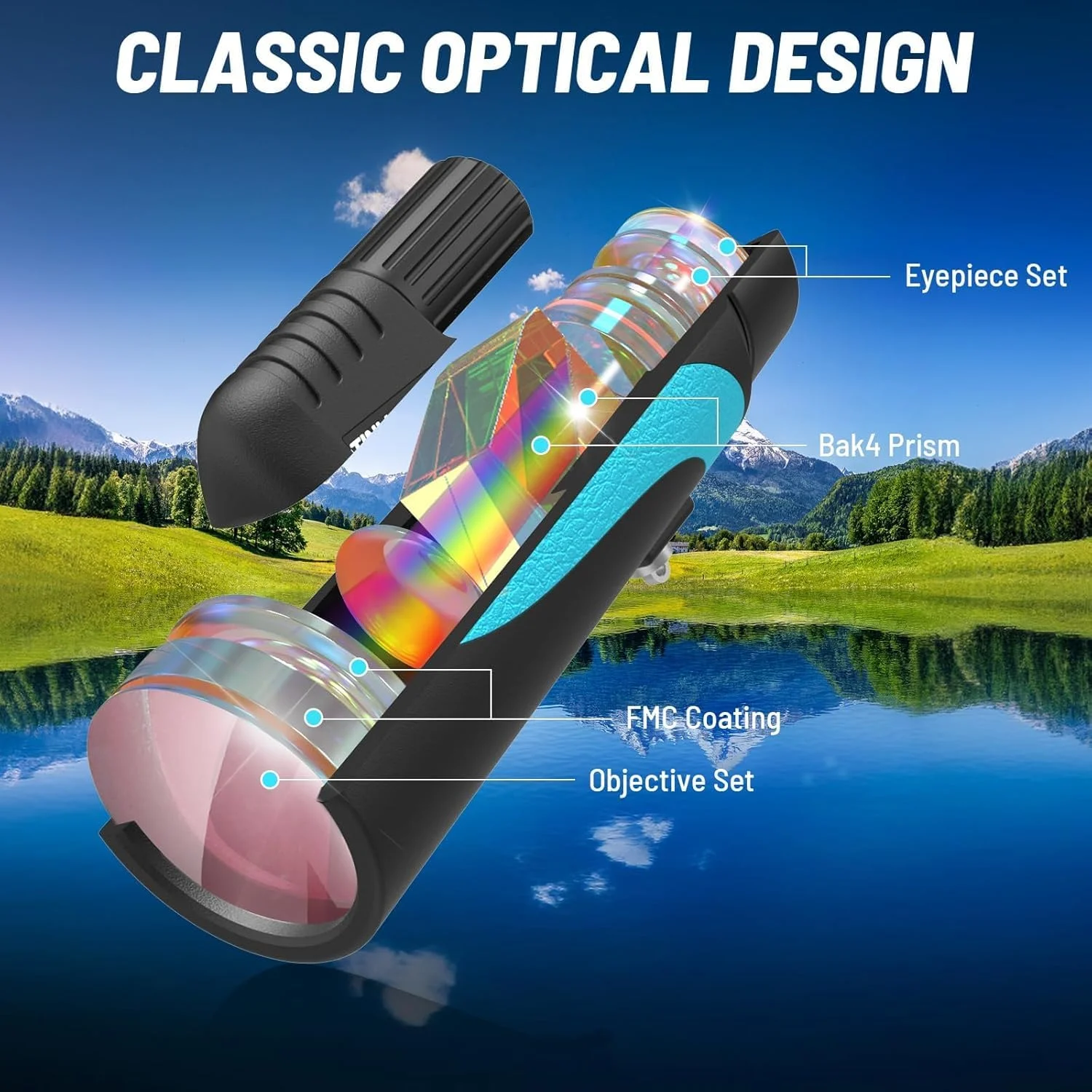 تلسکوپ تک چشمی 16x56 UHD، تک چشمی با قدرت بالا برای بزرگسالان، تک چشمی برای تماشای ستارگان، با منشور BAK-4، لنز FMC، زاویه دید عریض 8 درجه، تماشای پرندگان با نگهدارنده تلفن و سه پایه (آبی) تلسکوپ تک چشمی 16x56 UHD، تک چشمی با قدرت بالا برای بزرگسالان، تک چشمی برای تماشای ستارگان، با منشور BAK-4، لنز FMC، زاویه دید عریض 8 درجه، تماشای پرندگان با نگهدارنده تلفن و سه پایه (آبی)