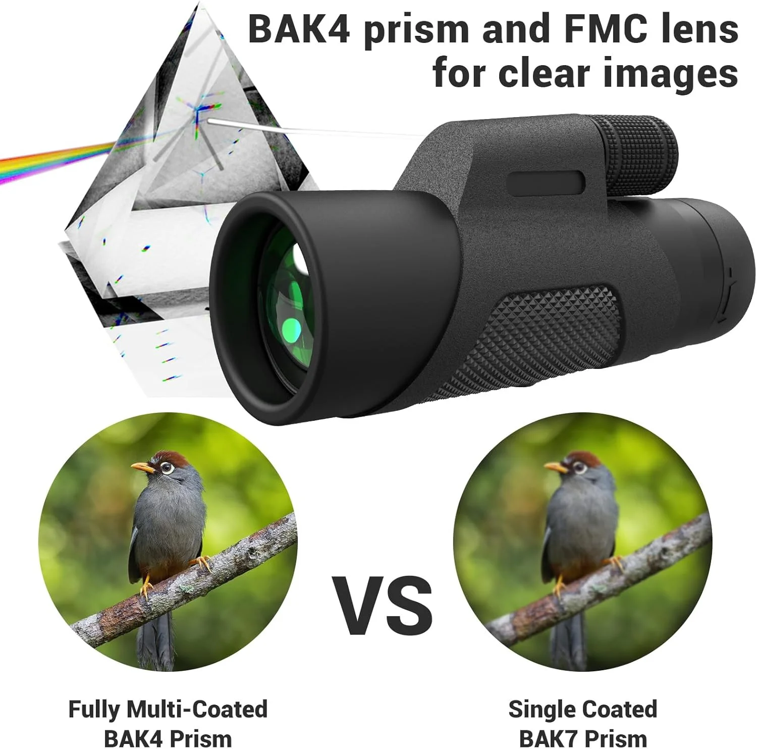 تلسکوپ تک چشمی 12x42 برای بزرگسالان، تلسکوپ دستی قابل حمل HD فشرده با منشور BAK4 و لنز FMC برای پیاده روی، تماشای پرندگان، کمپینگ، مسافرت و کنسرت تلسکوپ تک چشمی 12x42 برای بزرگسالان، تلسکوپ دستی قابل حمل HD فشرده با منشور BAK4 و لنز FMC برای پیاده روی، تماشای پرندگان، کمپینگ، مسافرت و کنسرت