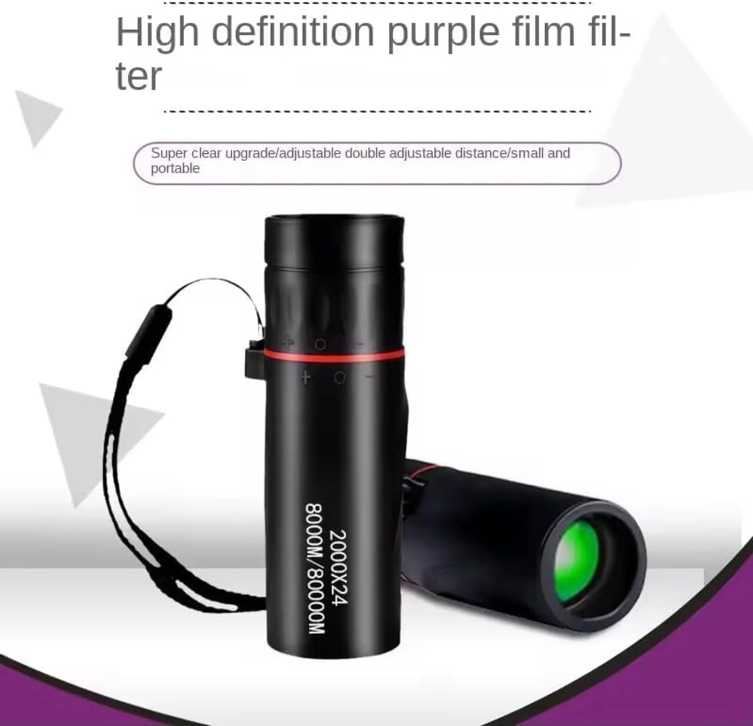 تلسکوپ تک چشمی فشرده با قدرت بالا، بزرگنمایی 8 برابر، تک لوله قابل حمل برای پیاده روی، تماشای پرندگان، رصد ستارگان و ماجراجویی در فضای باز تلسکوپ تک چشمی فشرده با قدرت بالا، بزرگنمایی 8 برابر، تک لوله قابل حمل برای پیاده روی، تماشای پرندگان، رصد ستارگان و ماجراجویی در فضای باز