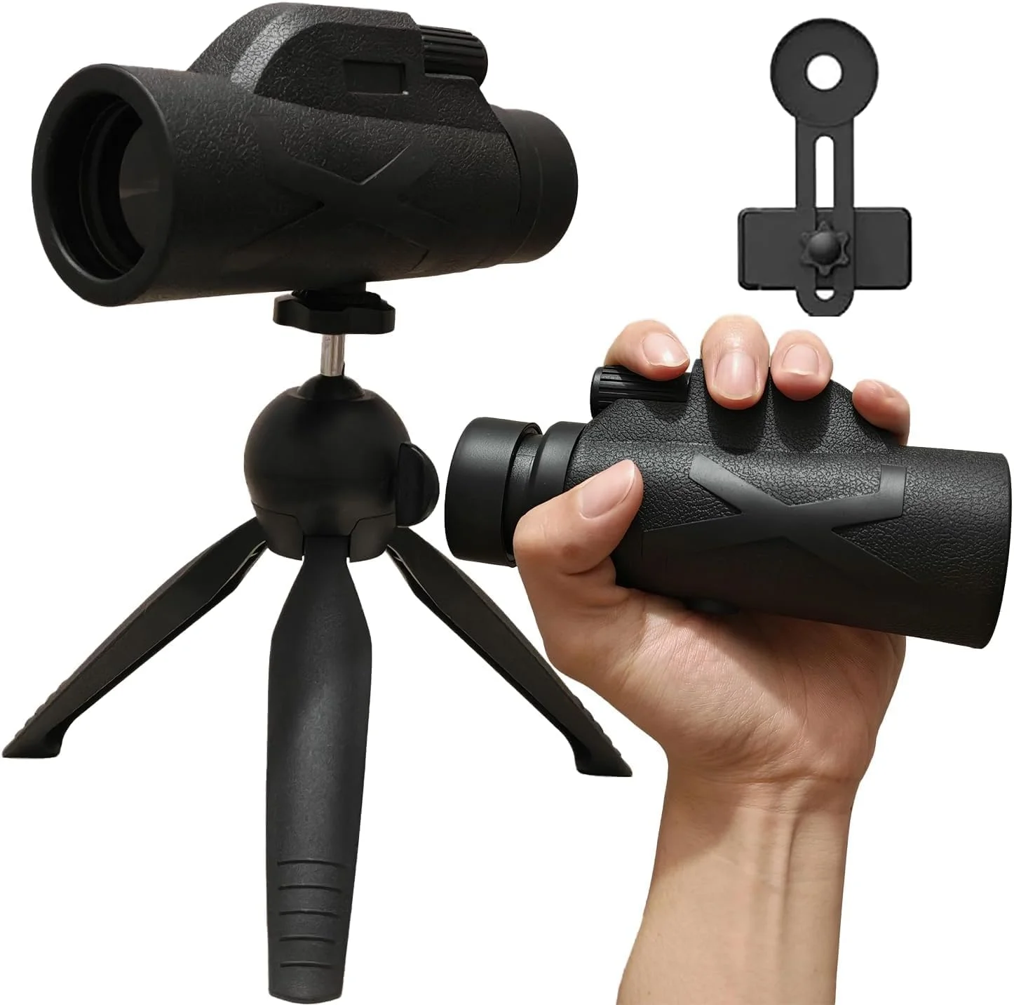 تلسکوپ تک چشمی 80x100 با وضوح بالا و قدرت زیاد برای تماشای ستارگان، شکار، تماشای حیات وحش و پرندگان، مسافرت، کمپینگ، پیاده روی، مناسب برای تلفن های هوشمند، بزرگسالان و مبتدیان