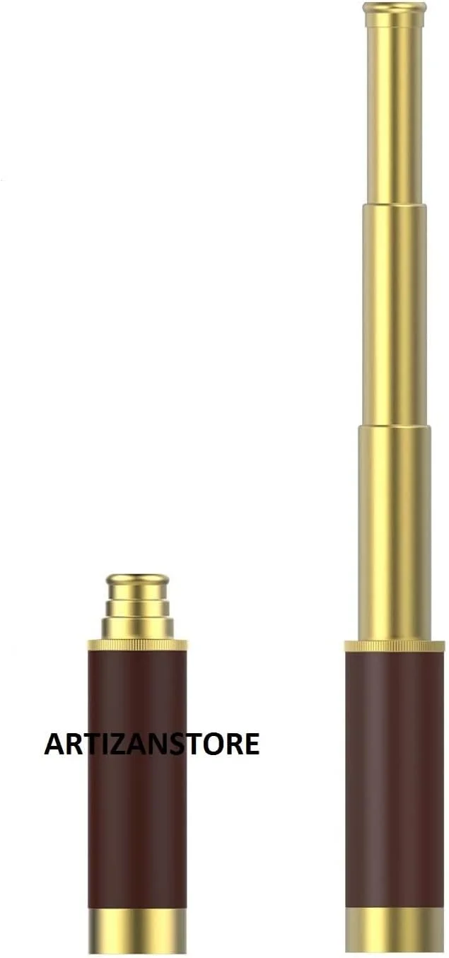 تلسکوپ تک چشمی دزدان دریایی ARTIZANSTORE، بزرگنمایی 25x30، تلسکوپ تاشو، دوربین دستی برنجی ضد آب، ایده آل برای تماشای پرندگان، شکار، پیاده روی و مسافرت