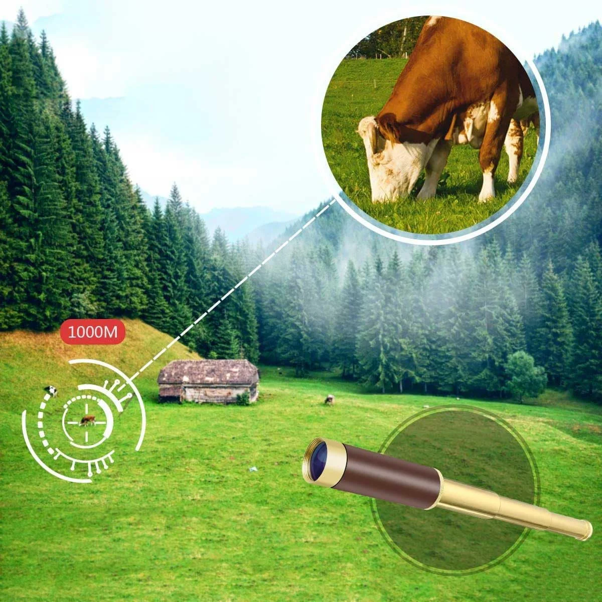 تلسکوپ تک چشمی دزدان دریایی برای کودکان و بزرگسالان، تلسکوپ برنجی تاشو دستی 25x30 زوم شونده قابل حمل دزدان دریایی برای سفر با کشتی کروز، تماشای بازی ها، پیاده روی، شکار و موارد دیگر