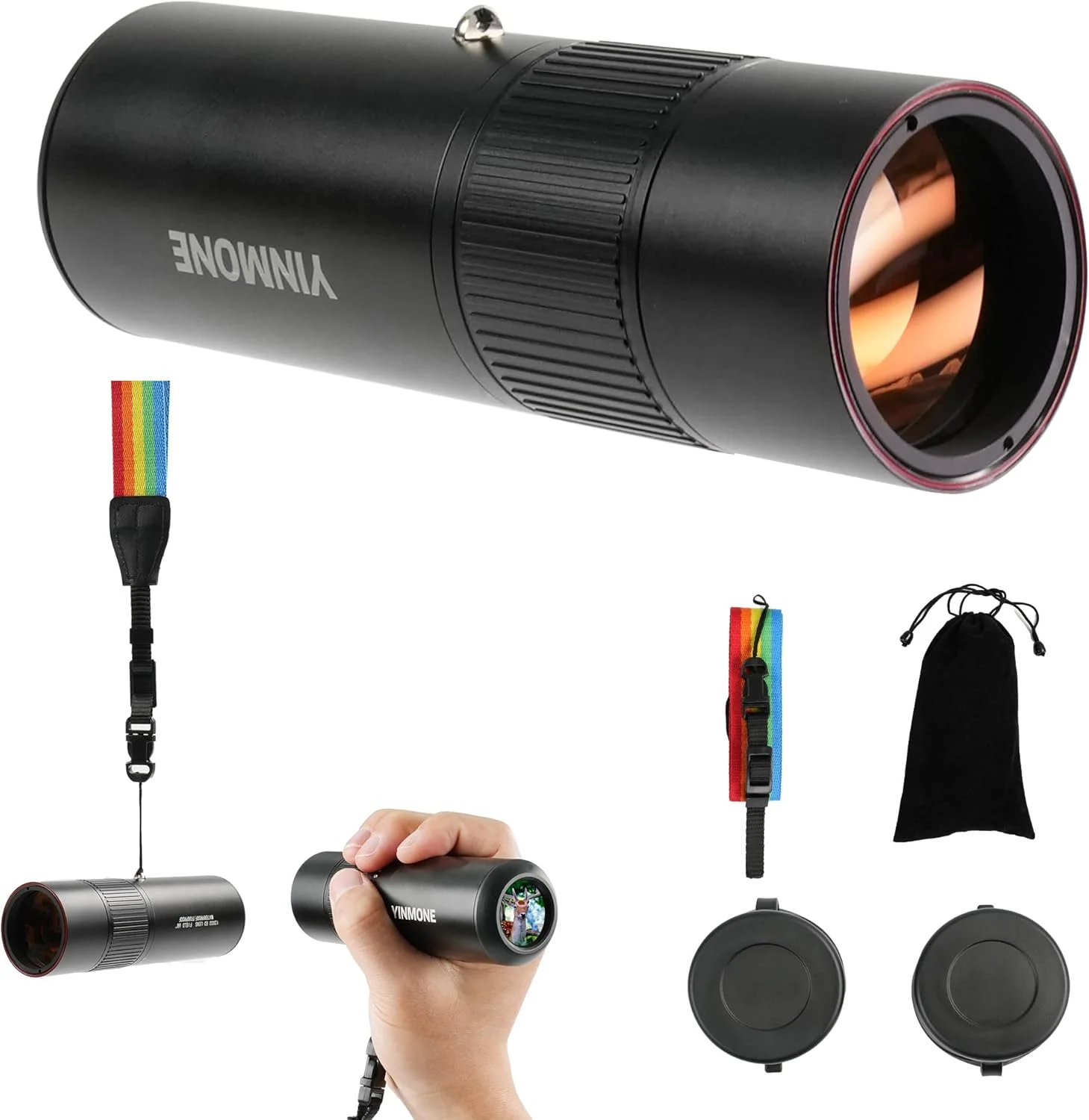 تک چشمی 12X33 (شیشه ED+LAK) به همراه آداپتور تلفن هوشمند - تک چشمی قدرتمند با منشور بزرگ BAK4 و لنز FMC - مناسب تماشای پرندگان، پیاده روی، کمپینگ و مسافرت