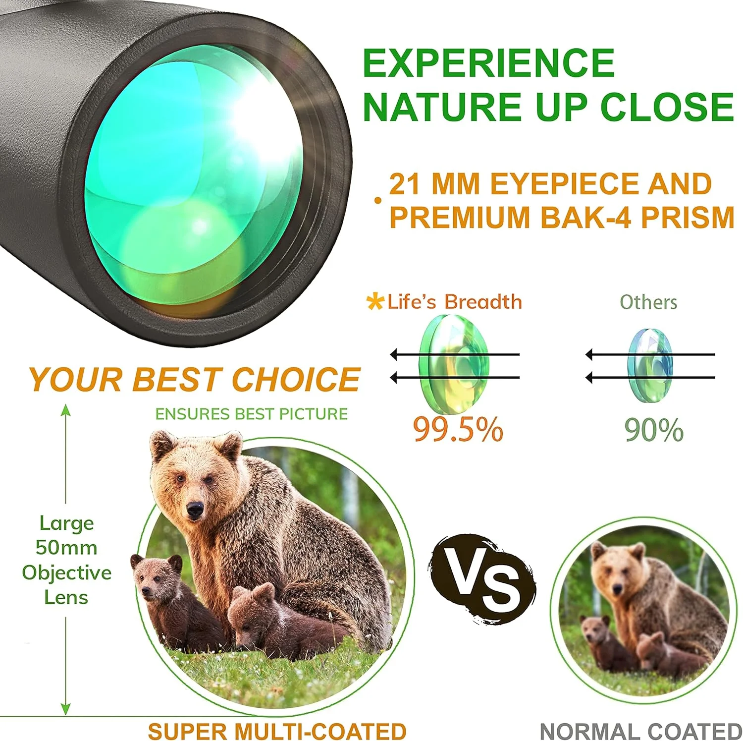 تلسکوپ تک چشمی 12x52 با آداپتور تلفن هوشمند و سه پایه ارتقا یافته، تلسکوپ دستی HD - تلسکوپ تک چشمی قدرتمند برای بزرگسالان - تماشای پرندگان - هدیه برای مردان، پدر، شوهر، دوست پسر (مشکی)