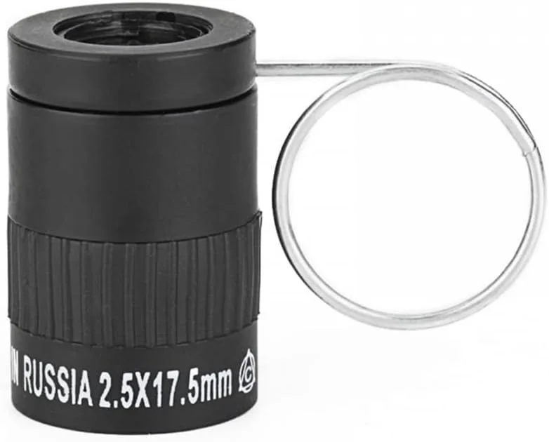 تلسکوپ مونوکولار مینی، 2.5X17.5mm با قابلیت فوکوس اپتیکال قابل حمل به همراه حلقه فلزی، مناسب برای رویدادهای ورزشی، تماشای پرندگان، شکار و کمپینگ