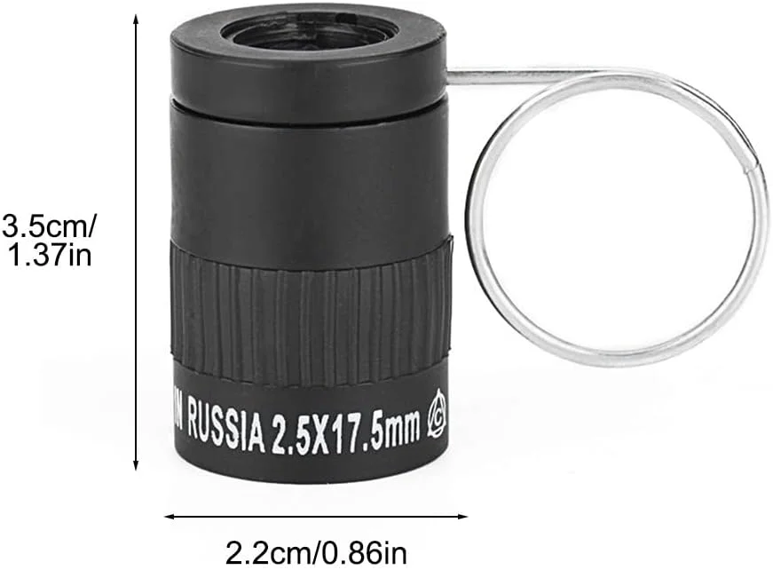 تلسکوپ مونوکولار مینی، 2.5X17.5mm با قابلیت فوکوس اپتیکال قابل حمل به همراه حلقه فلزی، مناسب برای رویدادهای ورزشی، تماشای پرندگان، شکار و کمپینگ