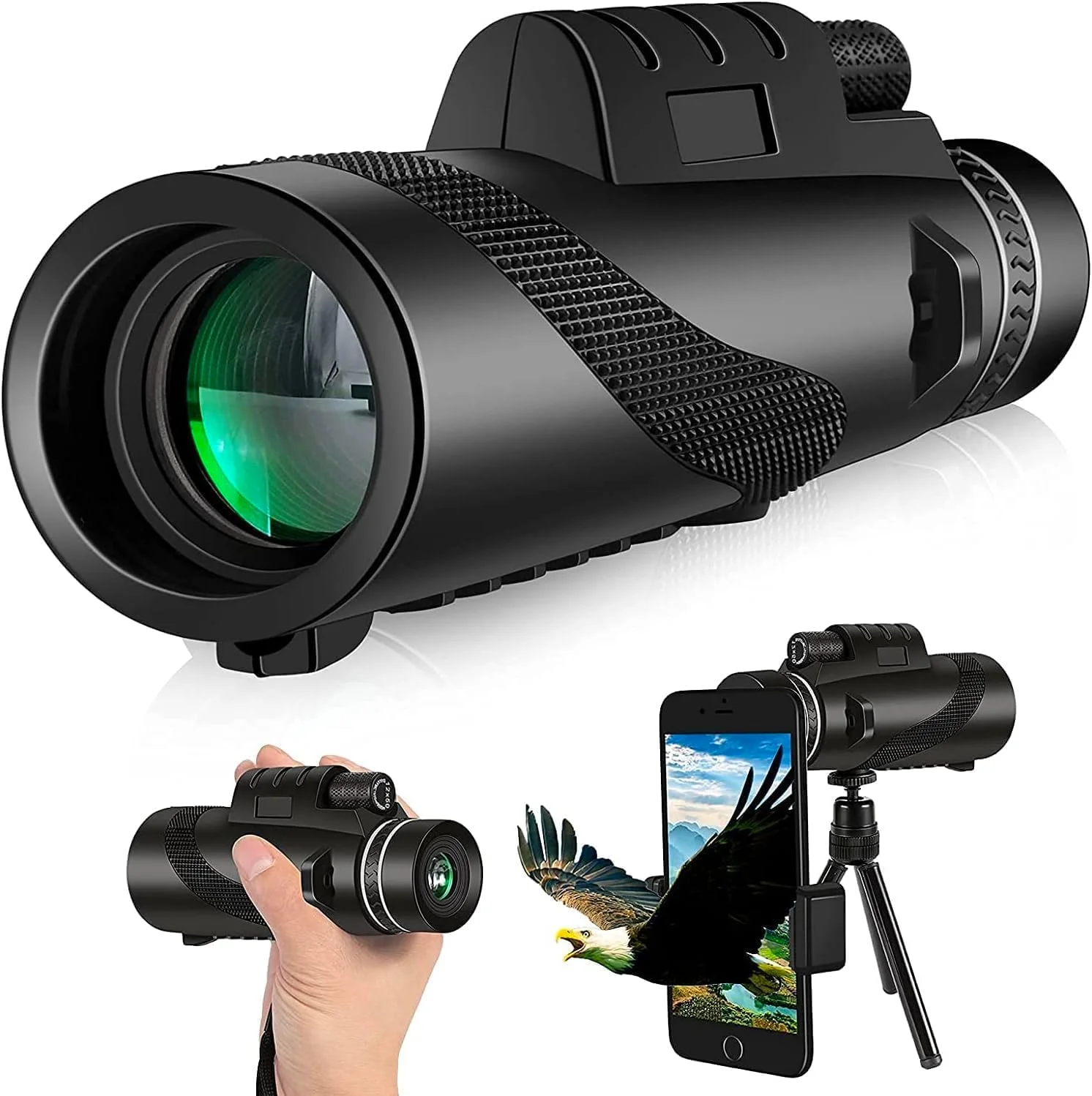 تک چشمی قدرتمند برای بزرگسالان، تلسکوپ تک چشمی برای کمپینگ، پیاده روی و تماشای پرندگان
