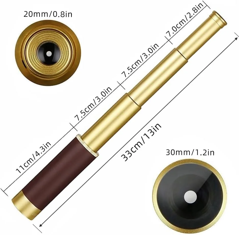 تلسکوپ جیبی یک چشمی زوم دار 25x30 مدل قدیمی دزدان دریایی، تلسکوپ دستی تاشو قابل حمل با لنز BAK-4، دوربین تک چشمی قدیمی برای کودکان