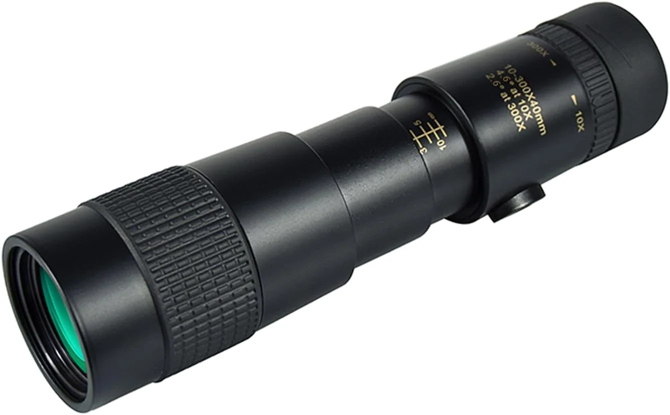 تلسکوپ تک چشمی 10×300-40، سازگار با تلفن های همراه KOMIRE، تک چشمی های فشرده با منشور BAK4 با شفافیت بالا و پوشش FMC برای تماشای پرندگان، کمپینگ و پیاده روی
