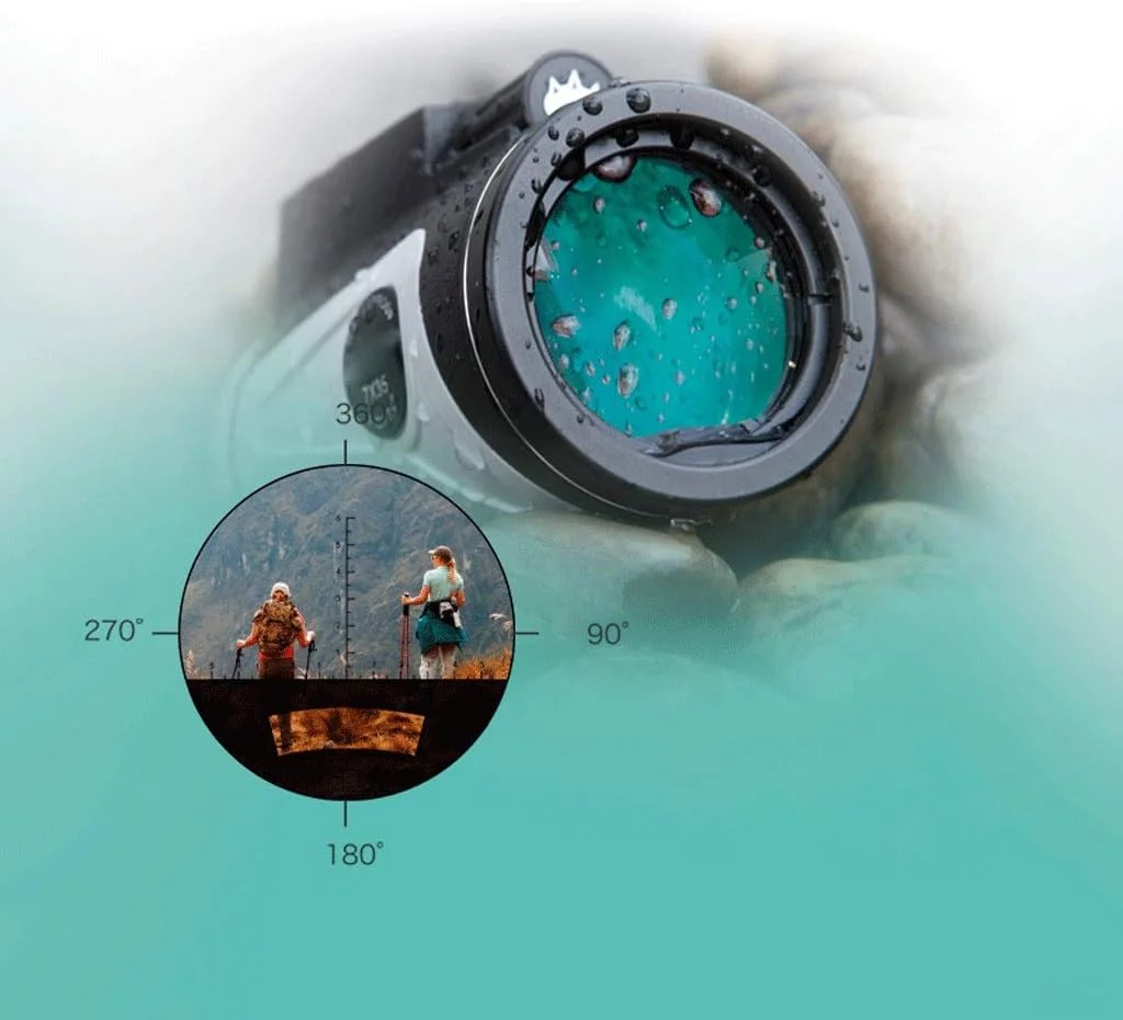 تلسکوپ تک چشمی دستی 7x35 HD با بزرگنمایی بالا، قطب نما، اندازه گیری فاصله مختصات، تلسکوپ موبایل قابل حمل (اندازه: B)