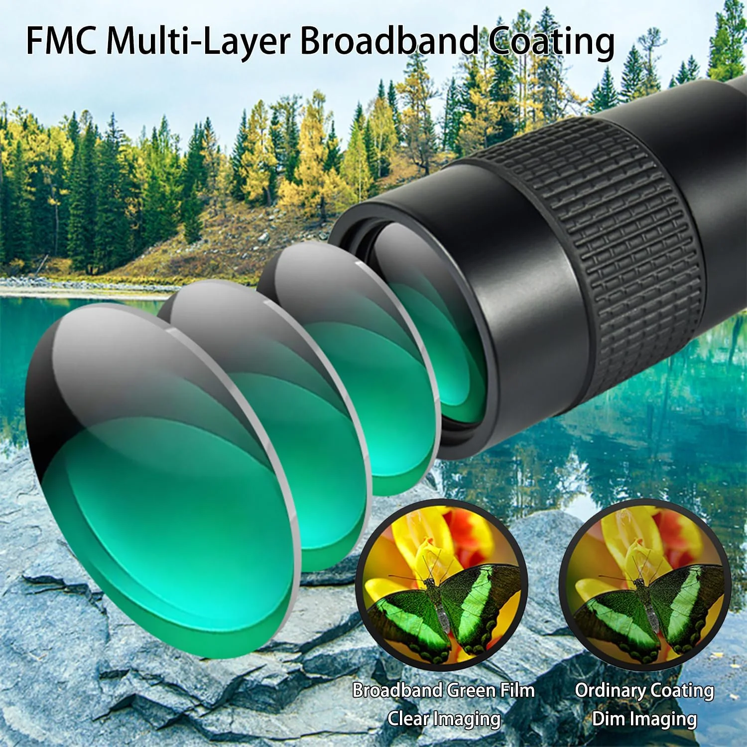 تلسکوپ تک چشمی 10×300-40، سازگار با تلفن های همراه KOMIRE، تک چشمی های فشرده با منشور BAK4 با شفافیت بالا و پوشش FMC برای تماشای پرندگان، کمپینگ و پیاده روی