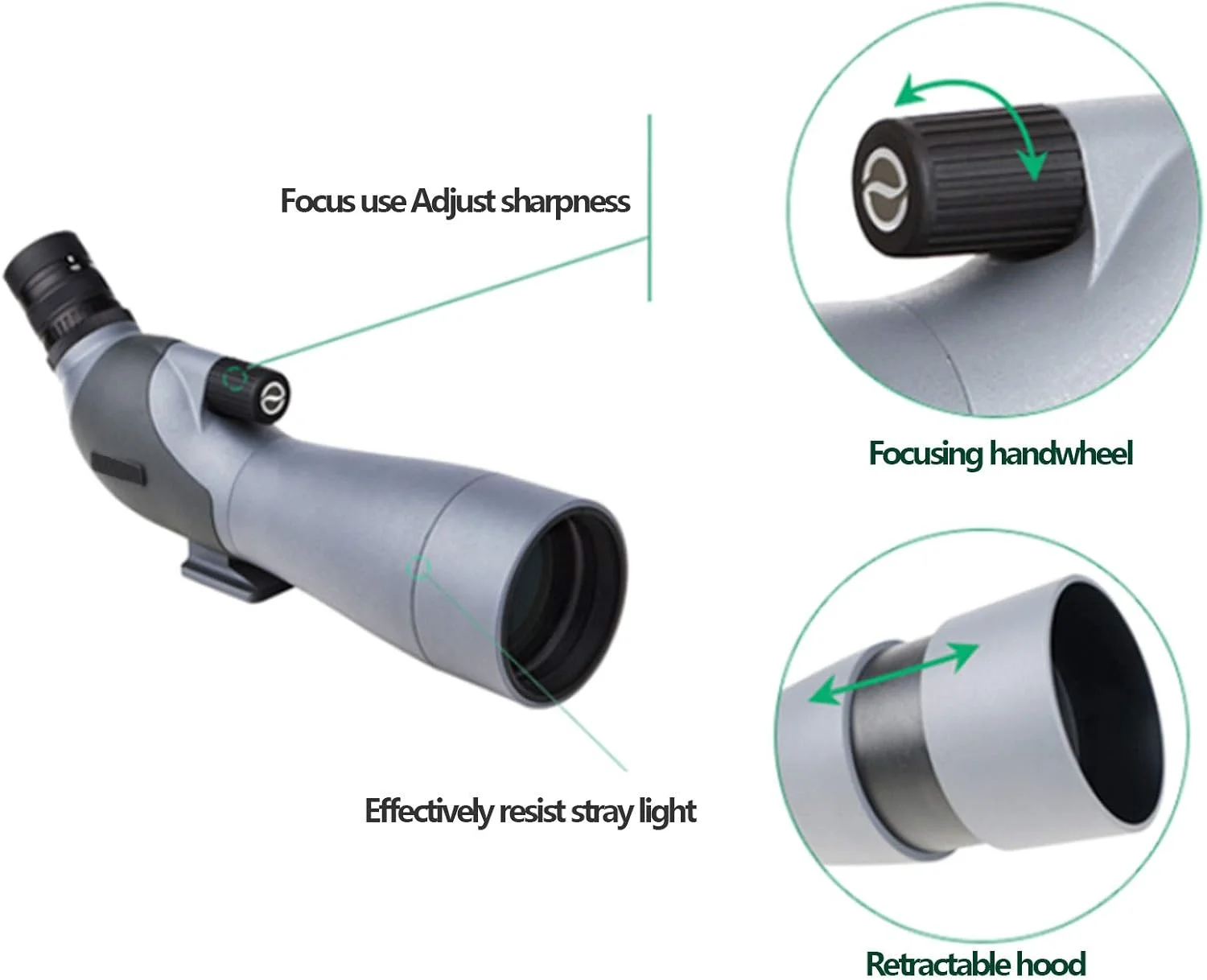 تلسکوپ تک چشمی قابل حمل با بزرگنمایی 20-60x، قابل اتصال به تلفن همراه برای عکس برداری، مناسب برای کنسرت ها، مسابقات، فعالیت های فضای باز و رصد شبانه (پکیج I) تلسکوپ تک چشمی قابل حمل با بزرگنمایی 20-60x، قابل اتصال به تلفن همراه برای عکس برداری، مناسب برای کنسرت ها، مسابقات، فعالیت های فضای باز و رصد شبانه (پکیج I)
