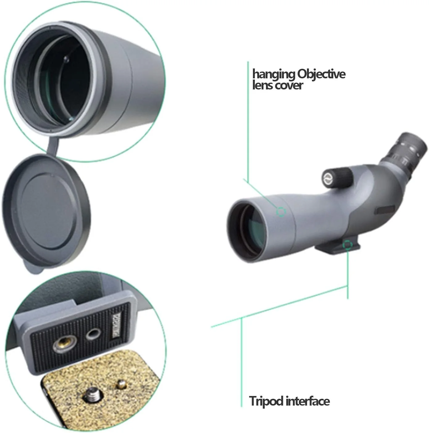 تلسکوپ تک چشمی قابل حمل با بزرگنمایی 20-60x، قابل اتصال به تلفن همراه برای عکس برداری، مناسب برای کنسرت ها، مسابقات، فعالیت های فضای باز و رصد شبانه (پکیج I) تلسکوپ تک چشمی قابل حمل با بزرگنمایی 20-60x، قابل اتصال به تلفن همراه برای عکس برداری، مناسب برای کنسرت ها، مسابقات، فعالیت های فضای باز و رصد شبانه (پکیج I)