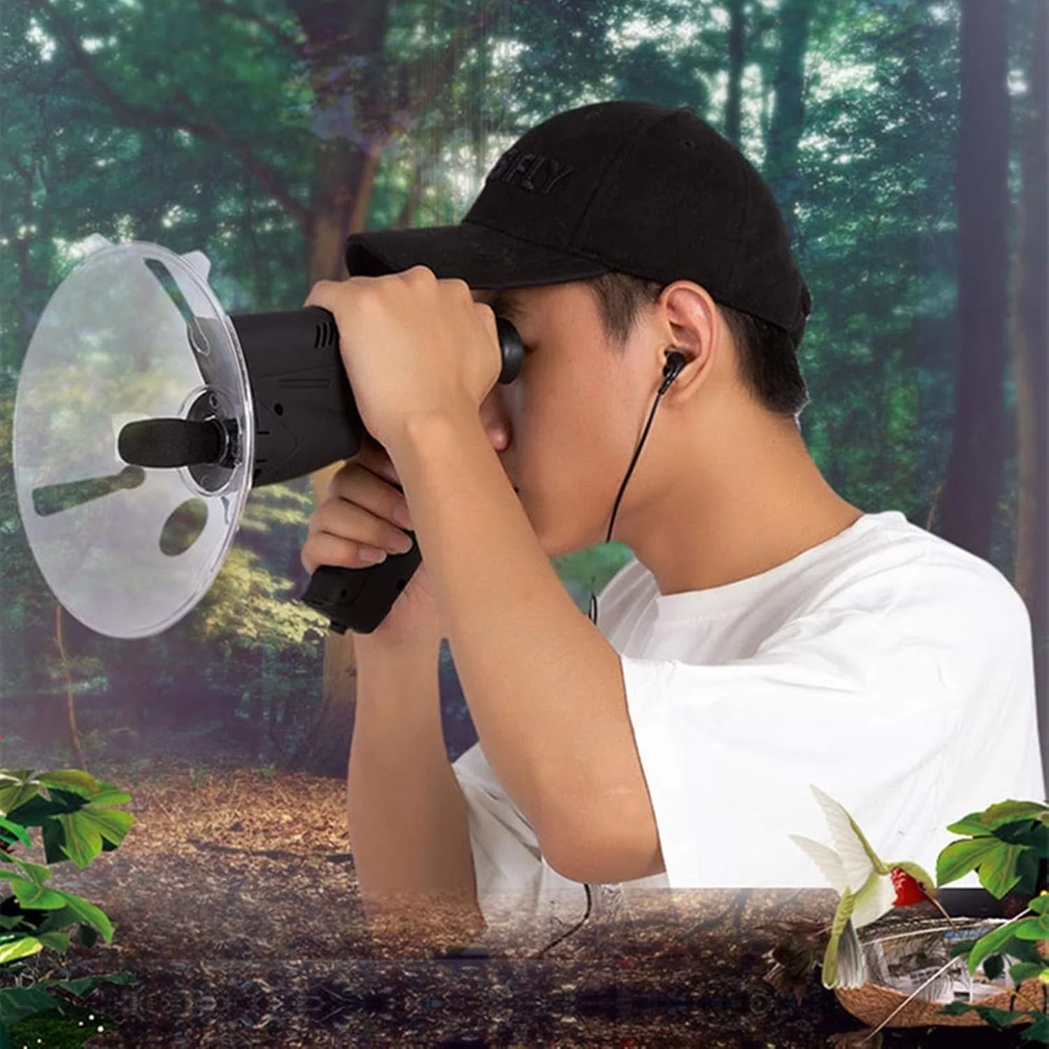 تلسکوپ تک چشمی 8X ابزار مشاهده پرندگان تلسکوپ با کیفیت بالا با هدفون جمع کننده صدا برای سفر ساحلی و تماشای پرندگان تلسکوپ تک چشمی 8X ابزار مشاهده پرندگان تلسکوپ با کیفیت بالا با هدفون جمع کننده صدا برای سفر ساحلی و تماشای پرندگان