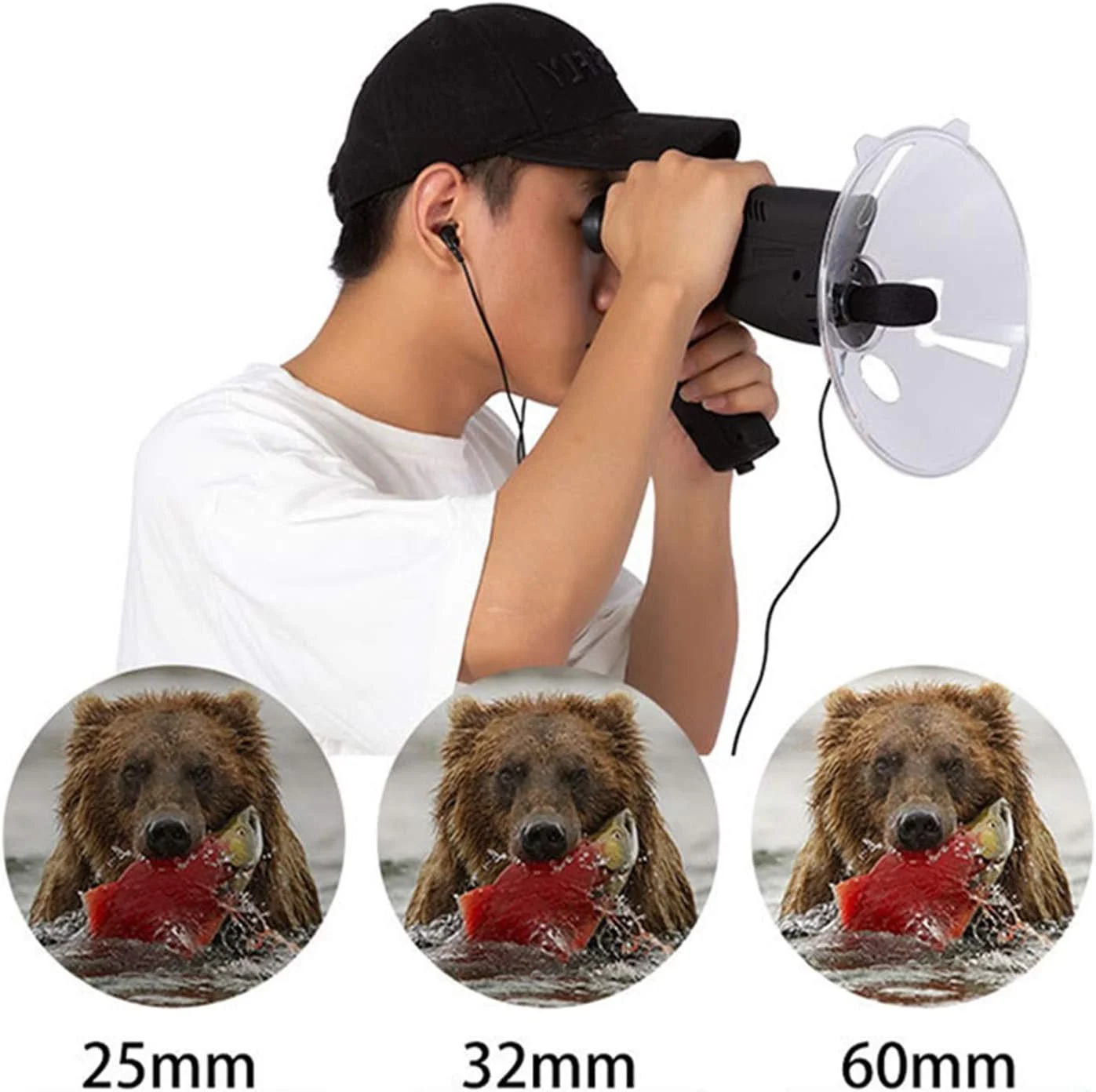 تلسکوپ تک چشمی 8X ابزار مشاهده پرندگان تلسکوپ با کیفیت بالا با هدفون جمع کننده صدا برای سفر ساحلی و تماشای پرندگان تلسکوپ تک چشمی 8X ابزار مشاهده پرندگان تلسکوپ با کیفیت بالا با هدفون جمع کننده صدا برای سفر ساحلی و تماشای پرندگان