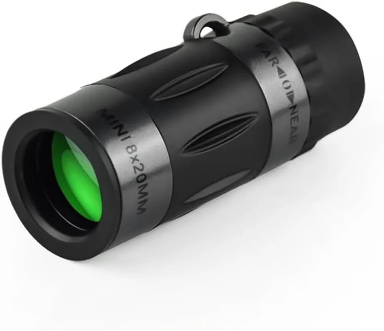 تلسکوپ جیبی مینی مونوکولار 8x20 با کیف حمل برای بزرگسالان، مناسب پیاده روی، کمپینگ، تماشای حیات وحش، ماه، بازی های ورزشی و کنسرت