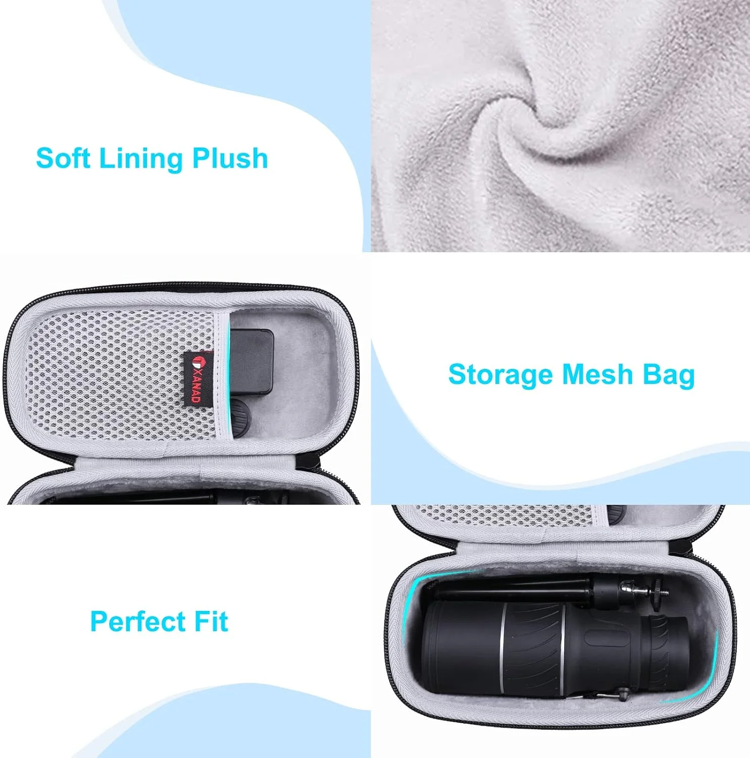 کیف سخت EVA تک چشمی XANAD برای تلسکوپ با ابعاد حداکثر 20x9.4x9.6 سانتی متر - کیف محافظ مسافرتی (فقط کیف به فروش می رسد)