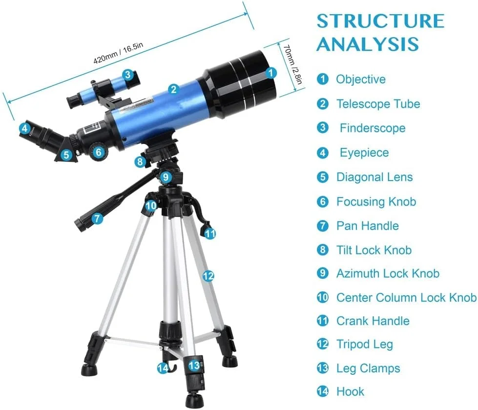 تلسکوپ فضایی تک چشمی بیرونی با کوله پشتی، تلسکوپ زمینی فضایی، هدیه ای برای تماشای ماه