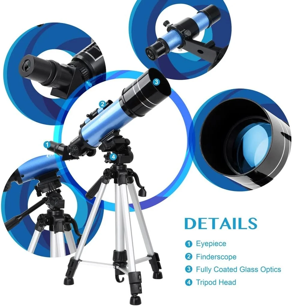 تلسکوپ فضایی تک چشمی بیرونی با کوله پشتی، تلسکوپ زمینی فضایی، هدیه ای برای تماشای ماه