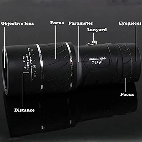 تلسکوپ تک چشمی 16x52 HD مناسب فضای باز، تلسکوپ دیدبانی، مناسب برای تماشای پرندگان وحشی، شکار، کمپینگ، مسافرت