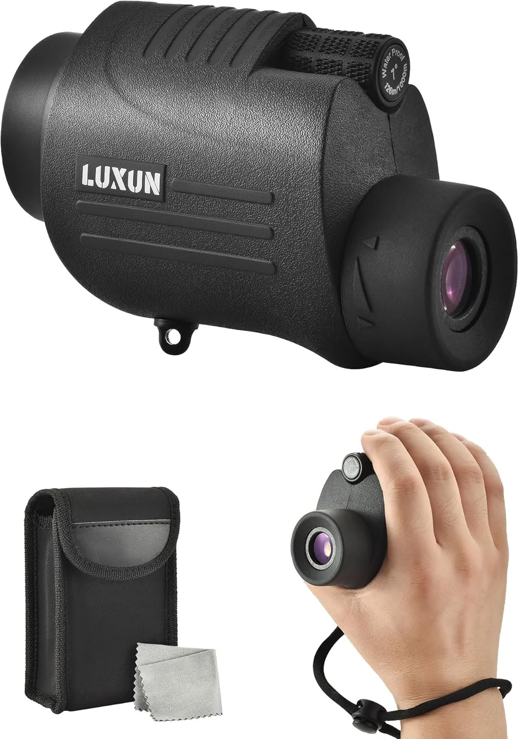 تلسکوپ تک چشمی LUXUN - تلسکوپ جیبی ضد آب 8x30 با وضوح بالا به همراه دستگیره و منشور BAK4 - با طراحی جمع و جور، بند مچی و میدان دید گسترده برای تماشای پرندگان و حیات وحش