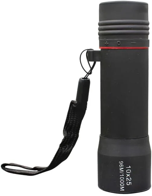 تلسکوپ تک چشمی با بزرگنمایی 10 برابر و قطر عدسی 25 میلی متر، جمع و جور و سبک وزن، مناسب برای بزرگسالان، ایده آل برای پیاده روی، شکار، تماشای پرندگان و کمپینگ