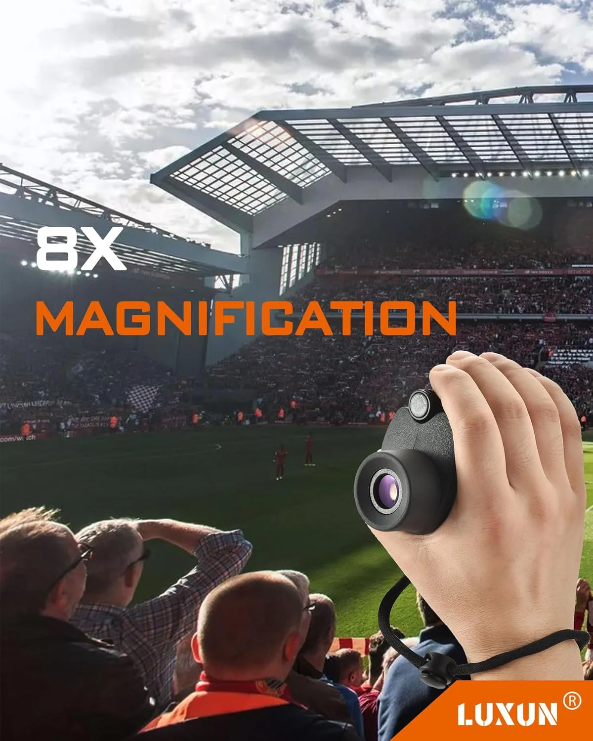 تلسکوپ تک چشمی LUXUN - تلسکوپ جیبی ضد آب 8x30 با وضوح بالا به همراه دستگیره و منشور BAK4 - با طراحی جمع و جور، بند مچی و میدان دید گسترده برای تماشای پرندگان و حیات وحش