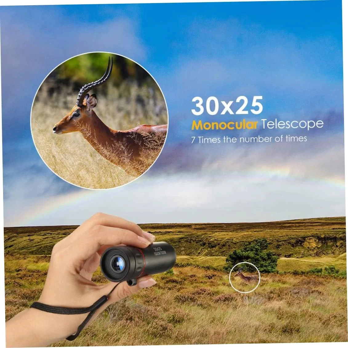 تلسکوپ تک چشمی قابل حمل 30x25 HD حرفه ای با قابلیت زوم، برد اپتیکال و میدان دید وسیع تلسکوپ تک چشمی قابل حمل 30x25 HD حرفه ای با قابلیت زوم، برد اپتیکال و میدان دید وسیع