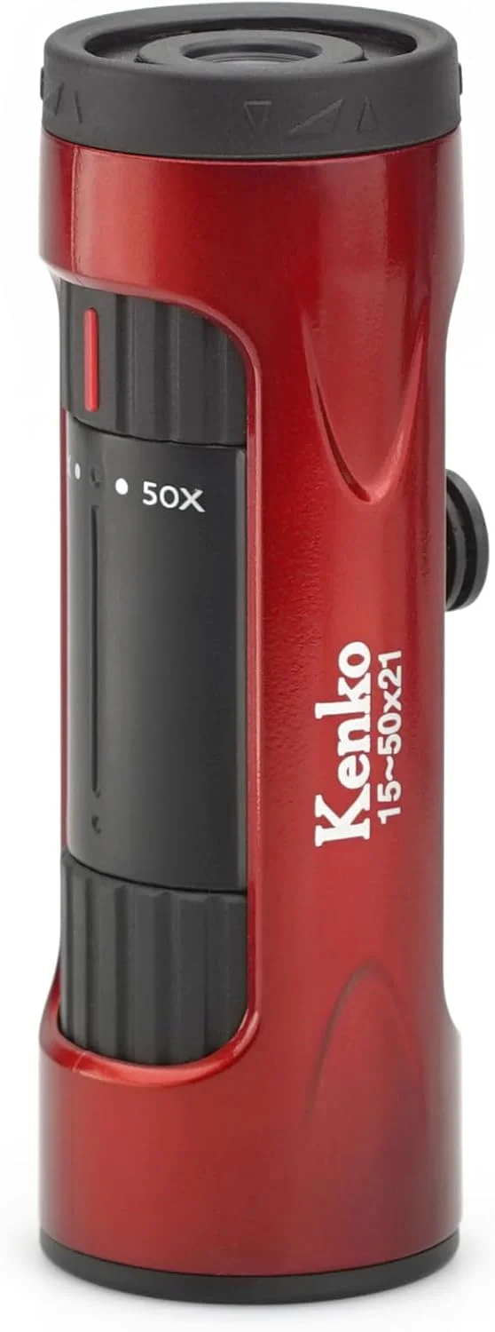 تک چشمی زوم Kenko 429075 Ultra View I با بزرگنمایی 15-50 برابر و قطر عدسی 21 میلی‌متر، قرمز