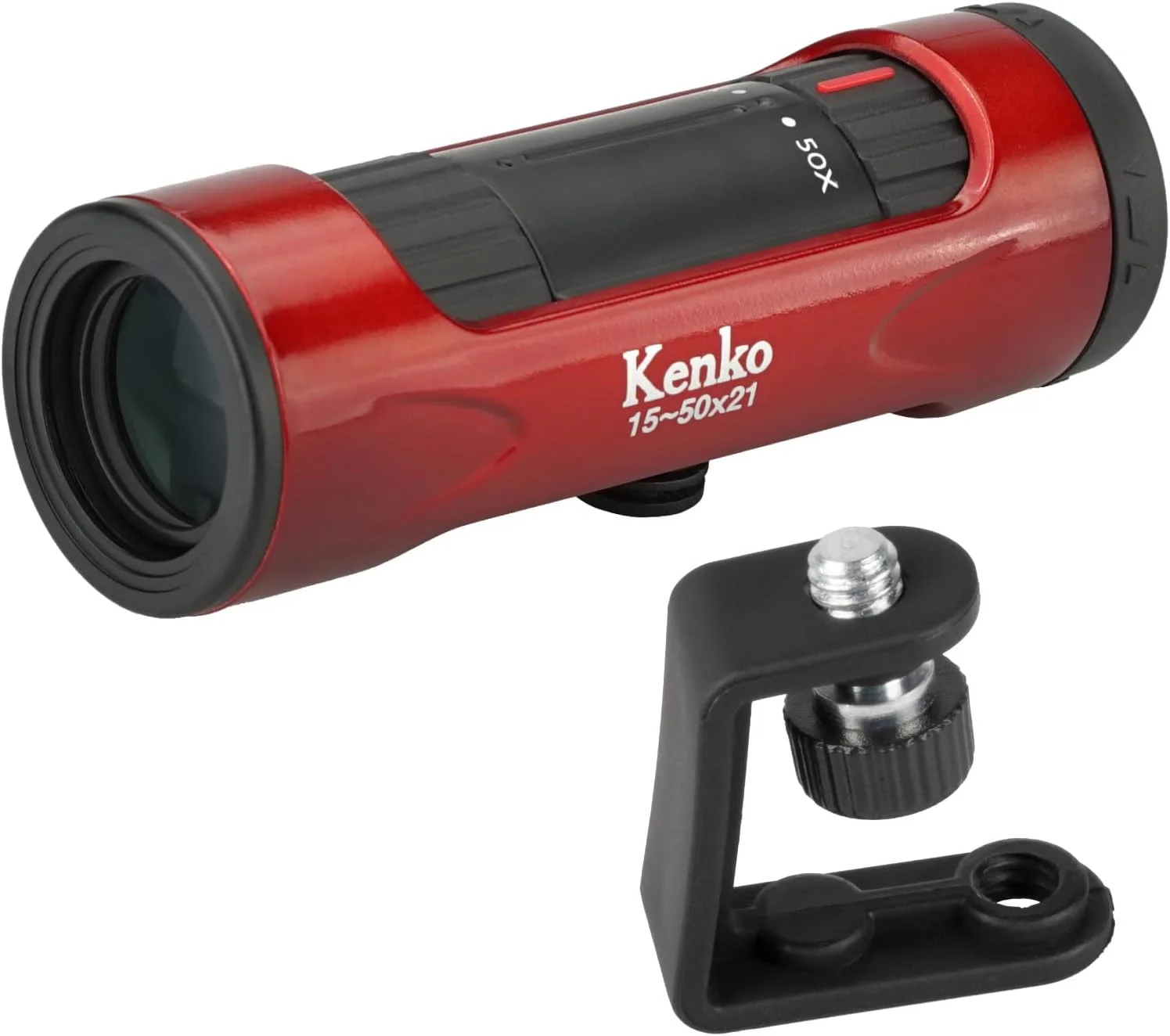 تک چشمی زوم Kenko 429075 Ultra View I با بزرگنمایی 15-50 برابر و قطر عدسی 21 میلی‌متر، قرمز