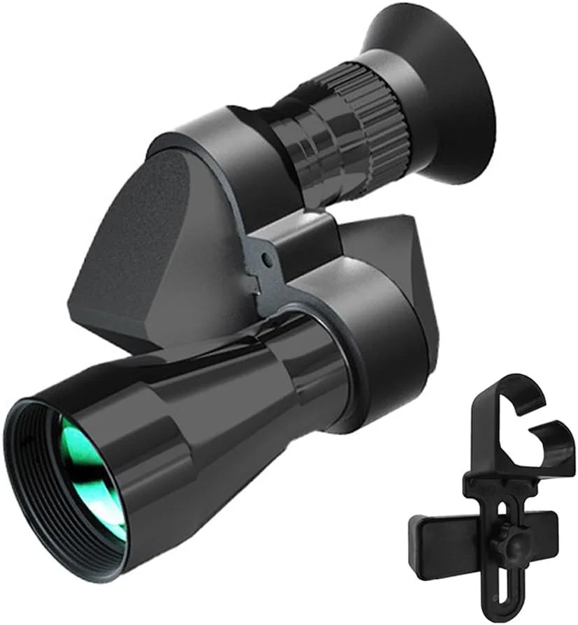 تلسکوپ تک چشمی جمع و جور قابل حمل، منشور BAK4 و لنز با پوشش سبز FMC به همراه گیره تلفن همراه برای تماشای پرندگان، ماهیگیری، مسافرت و گشت و گذار