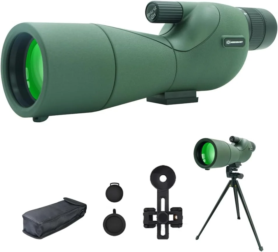 تلسکوپ پرنده نگری 25-75x60، زوم تک چشمی، عدسی چشمی BAK4، ضد آب، با آداپتور تلفن سه پایه، برای پرنده نگری و مشاهده حیات وحش