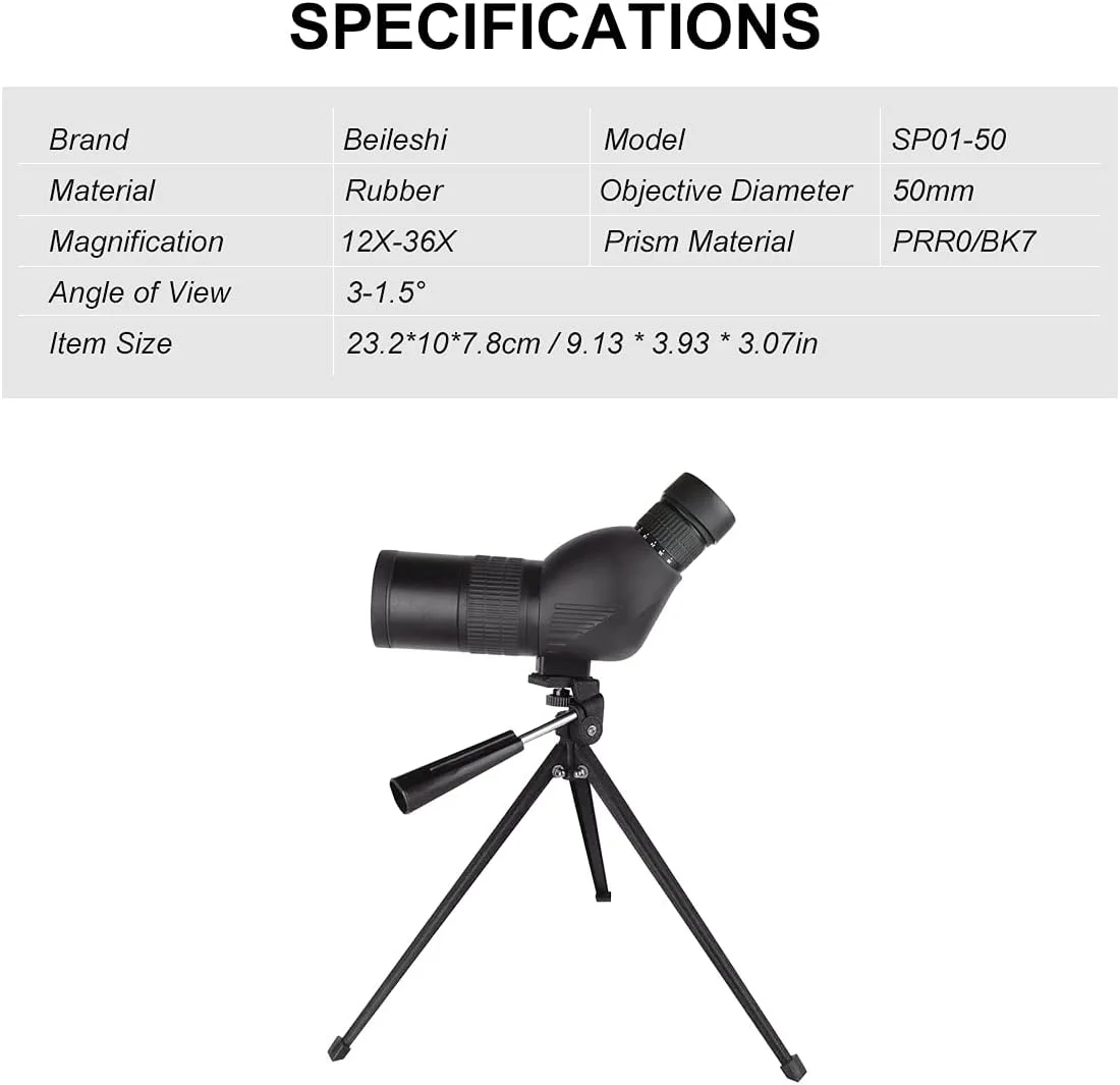 تلسکوپ دیدبانی با تک چشمی HD قابل حمل با زوم 12X-36X، چشمی مستقیم یا زاویه دار برای تماشای پرندگان، حیات وحش و مناظر تلسکوپ دیدبانی با تک چشمی HD قابل حمل با زوم 12X-36X، چشمی مستقیم یا زاویه دار برای تماشای پرندگان، حیات وحش و مناظر