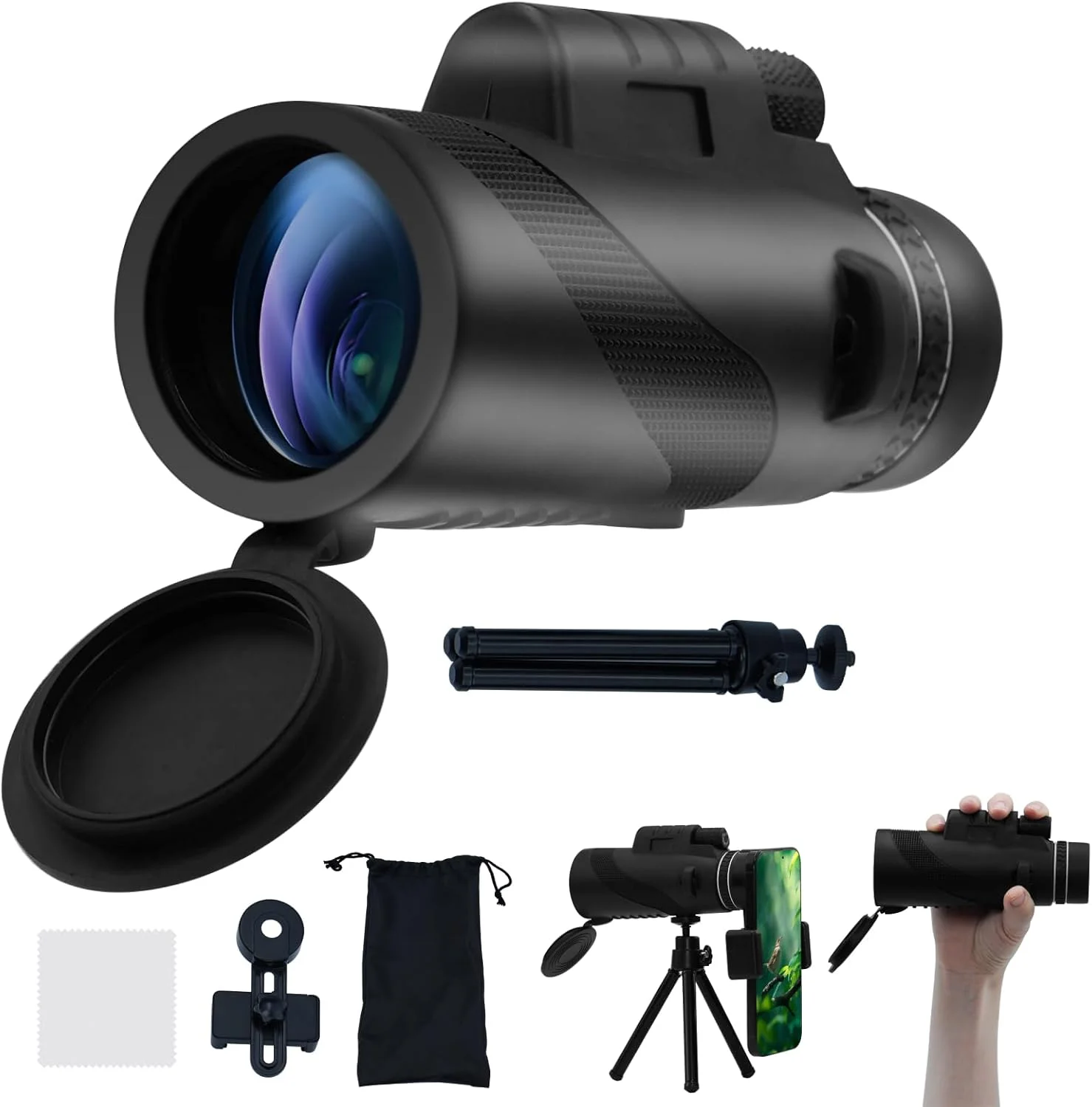 تلسکوپ تک چشمی 10x42 با قدرت بالا - ضد آب، ضد مه، ضد ضربه - ایده آل برای تماشای پرندگان، شکار، کمپینگ، پیاده روی و مشاهده حیات وحش